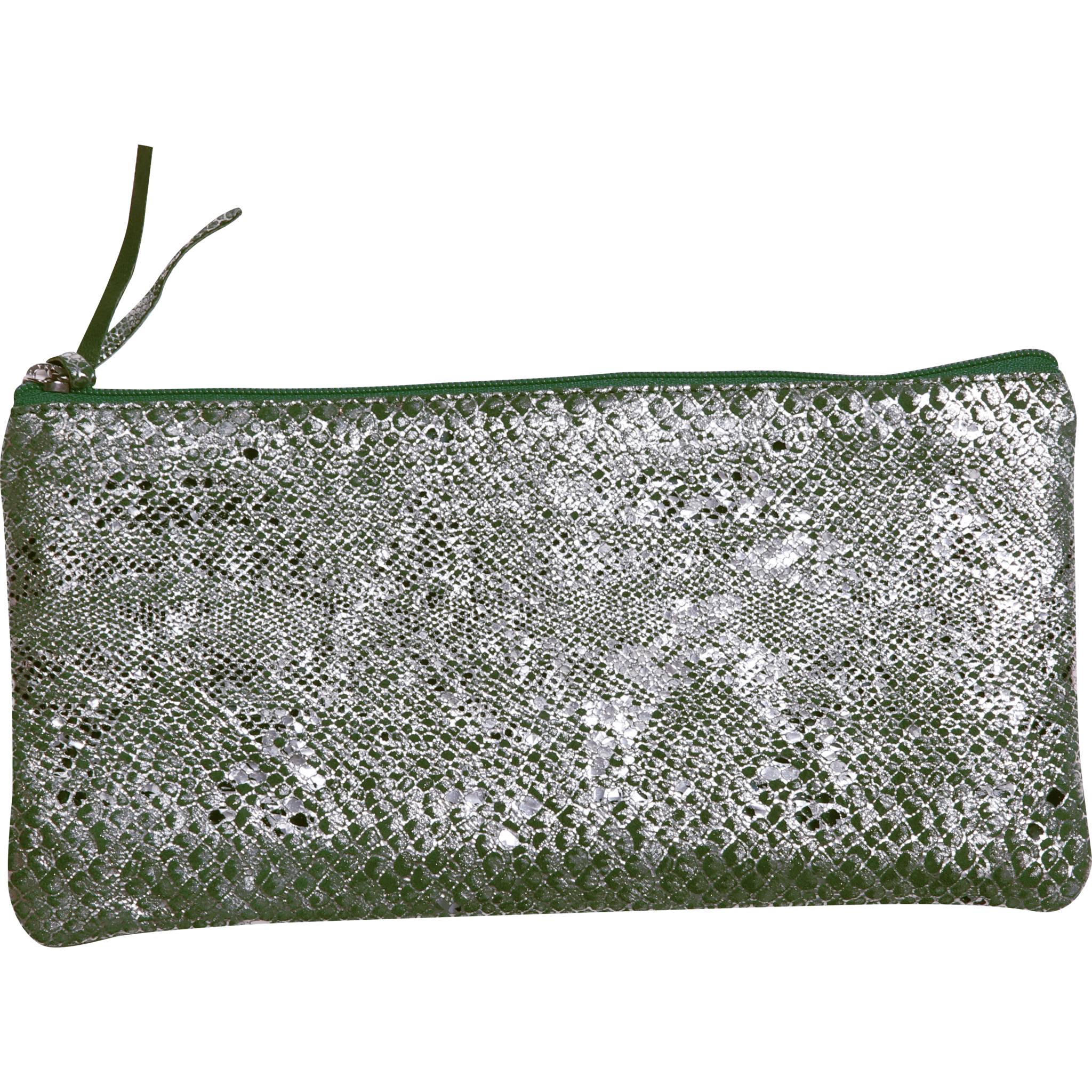 Clairefontaine 4x Flaches Schlampermäppchen Leder 22x11cm Lazergrün 410101C