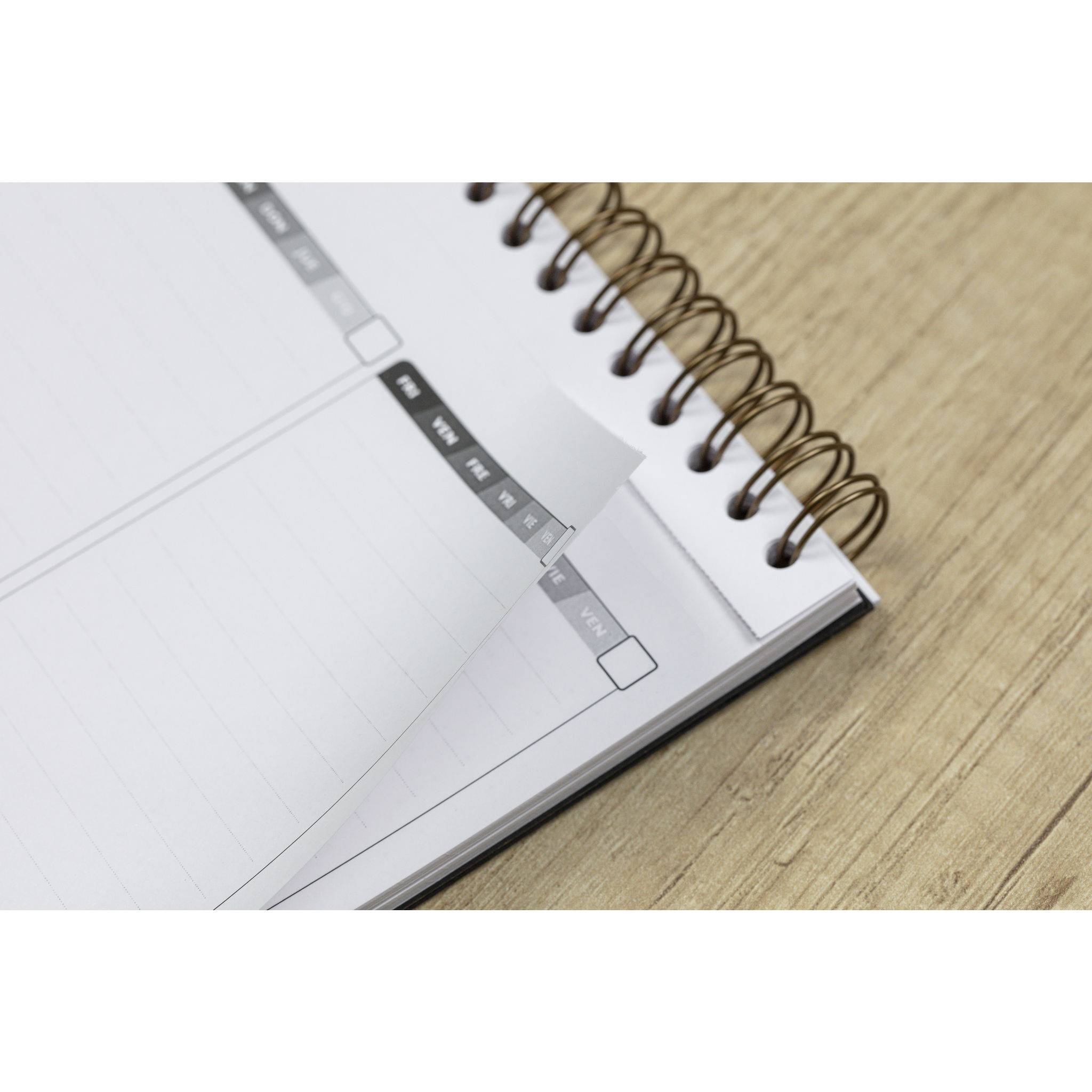 Clairefontaine 5x Kalenderbuch, Doppelspirale 29,7x17cm 60 Blatt schwarz 783491C