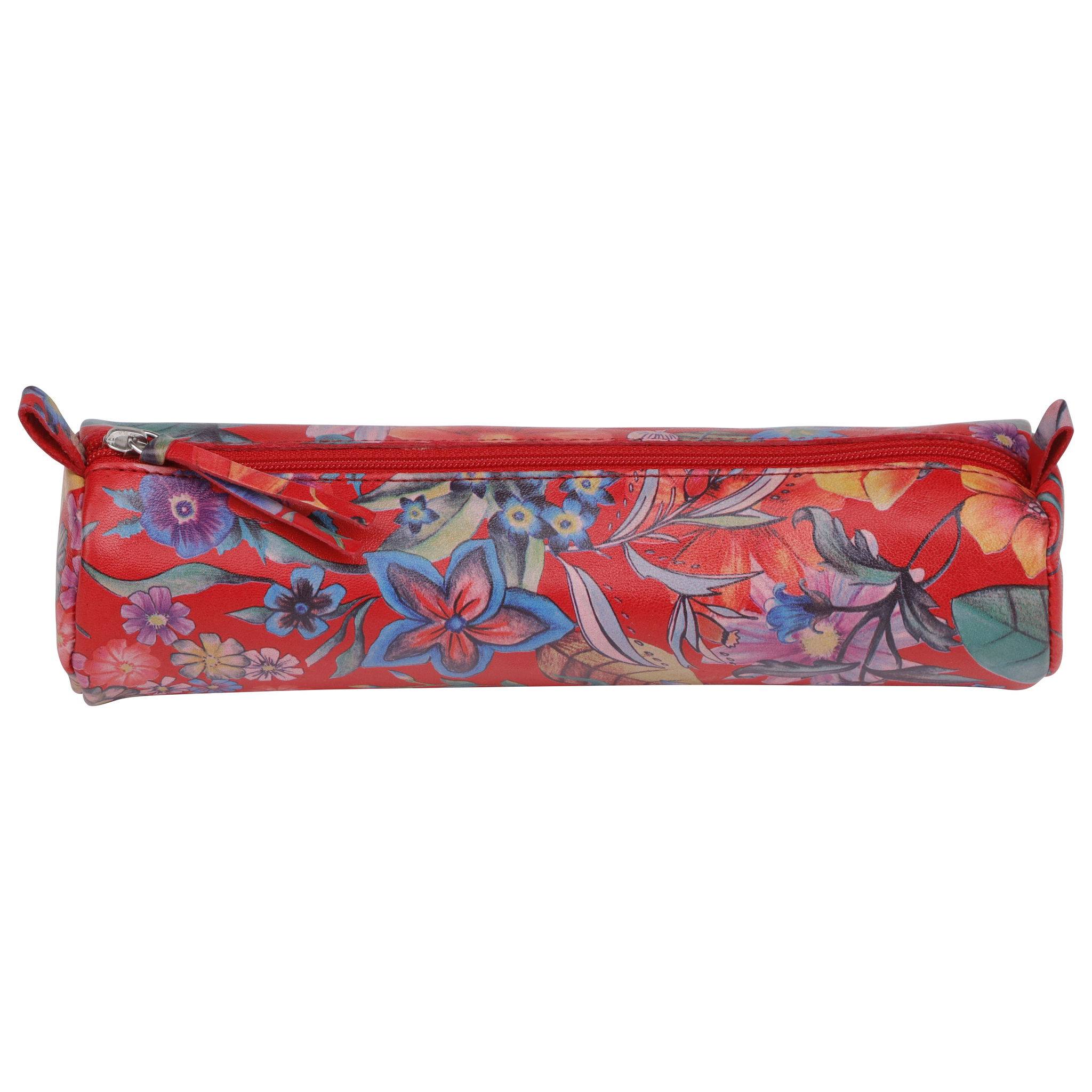 Clairefontaine 4x Céleste Schlampermäppchen Leder Ø5,5x22cm gartenrot 410108C