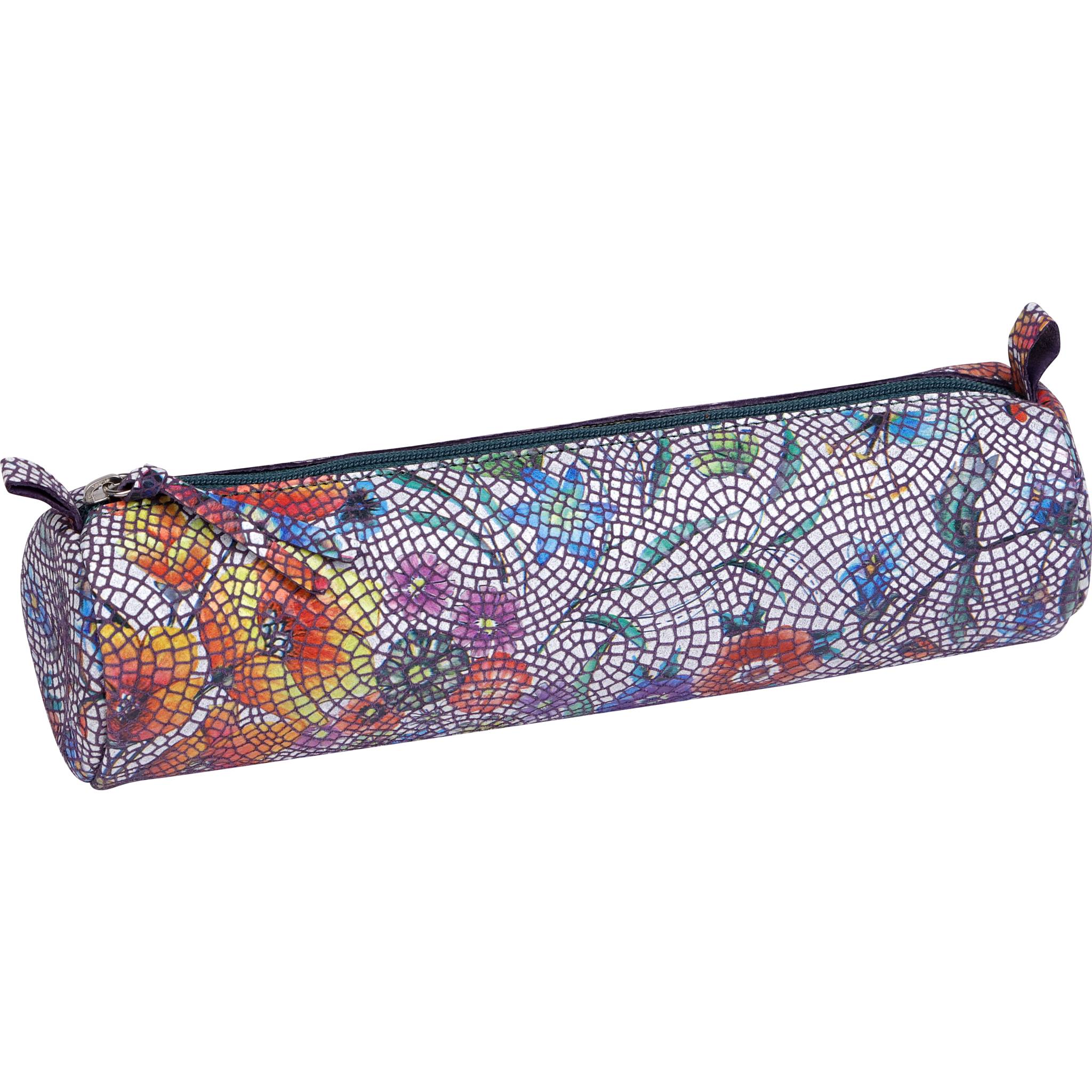 Clairefontaine 4x Céleste Schlampermäppchen Leder Ø5,5x22cm mehrfarbig 410107C