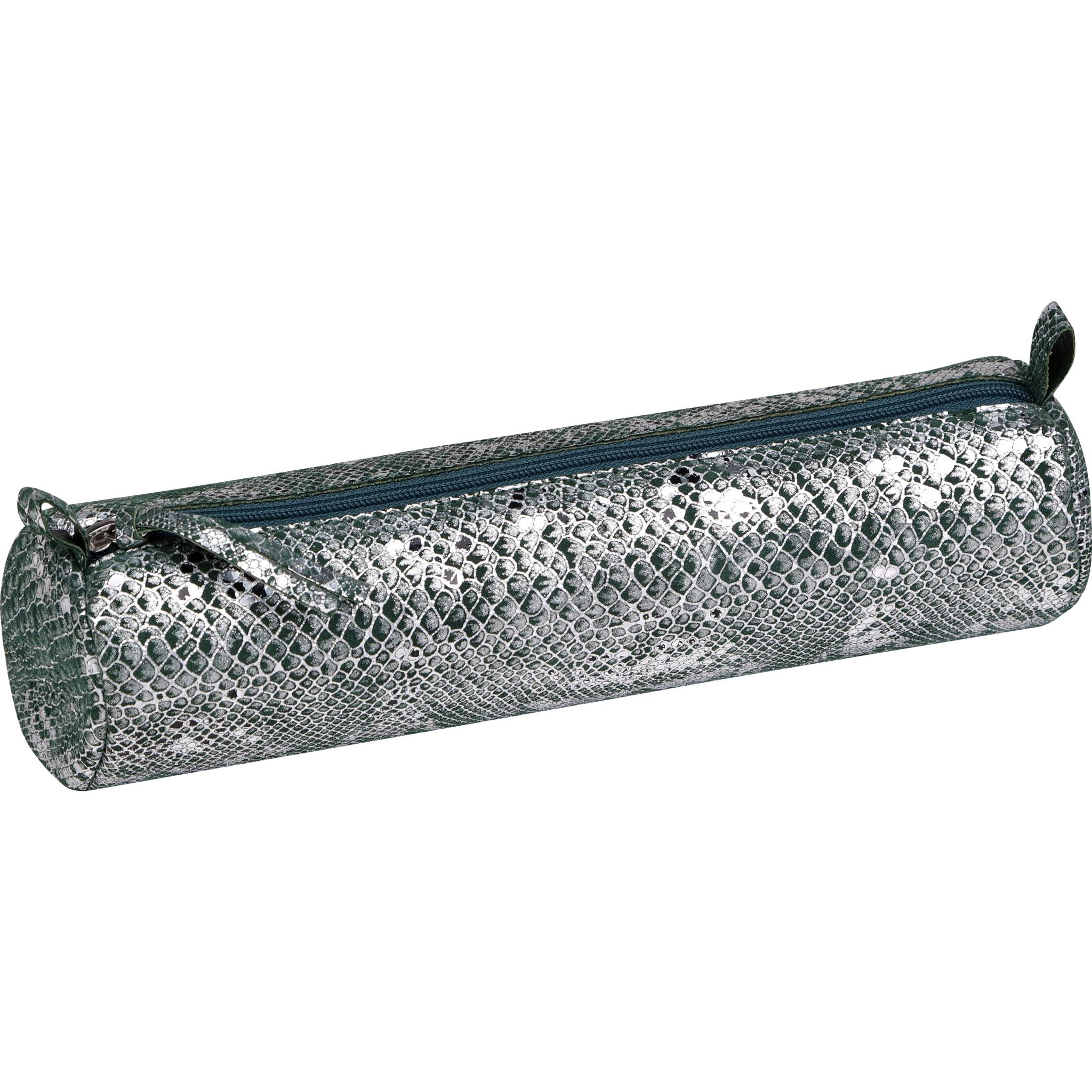 Clairefontaine 4x Céleste Schlampermäppchen Leder Ø5,5x22cm grün 410105C