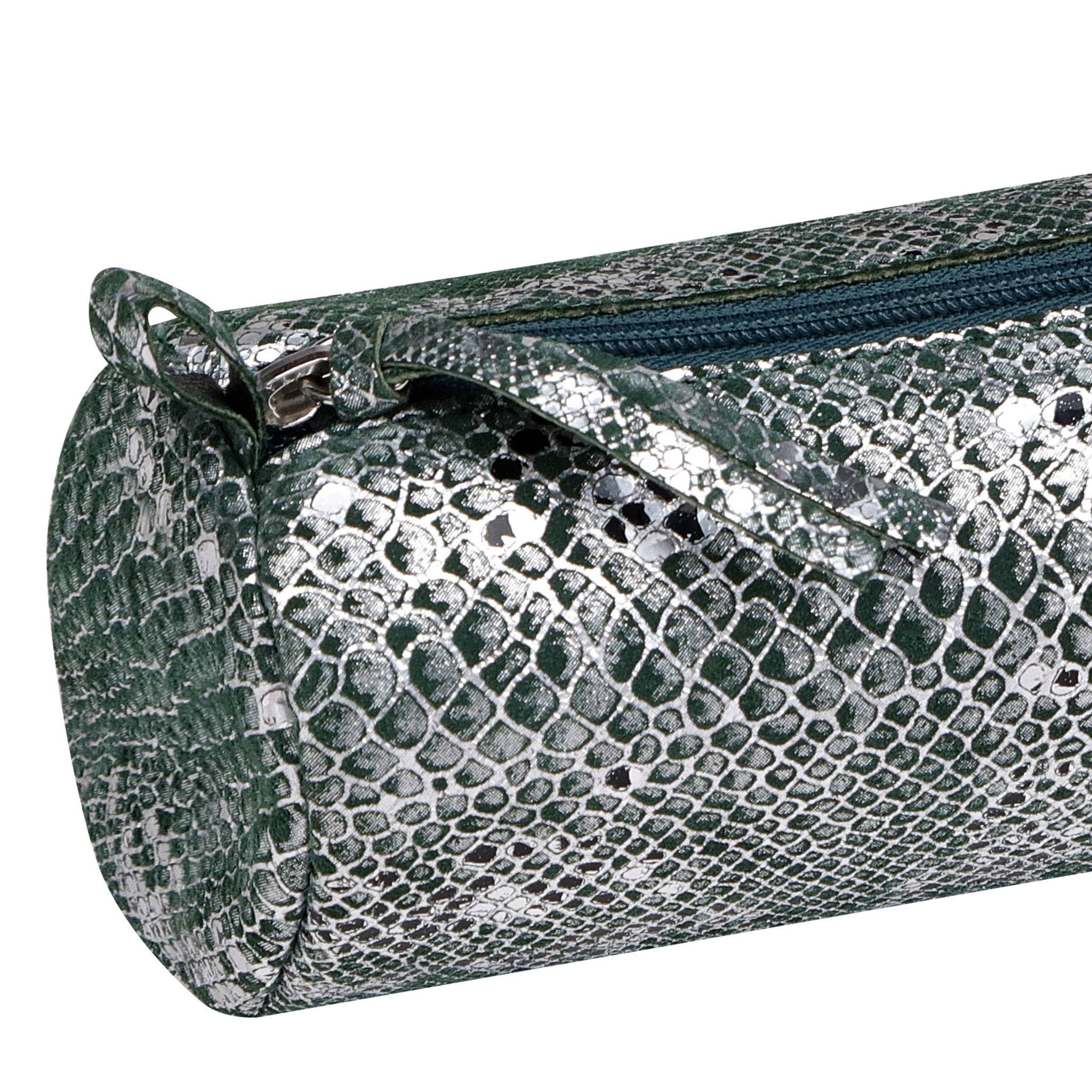 Clairefontaine 4x Céleste Schlampermäppchen Leder Ø5,5x22cm grün 410105C