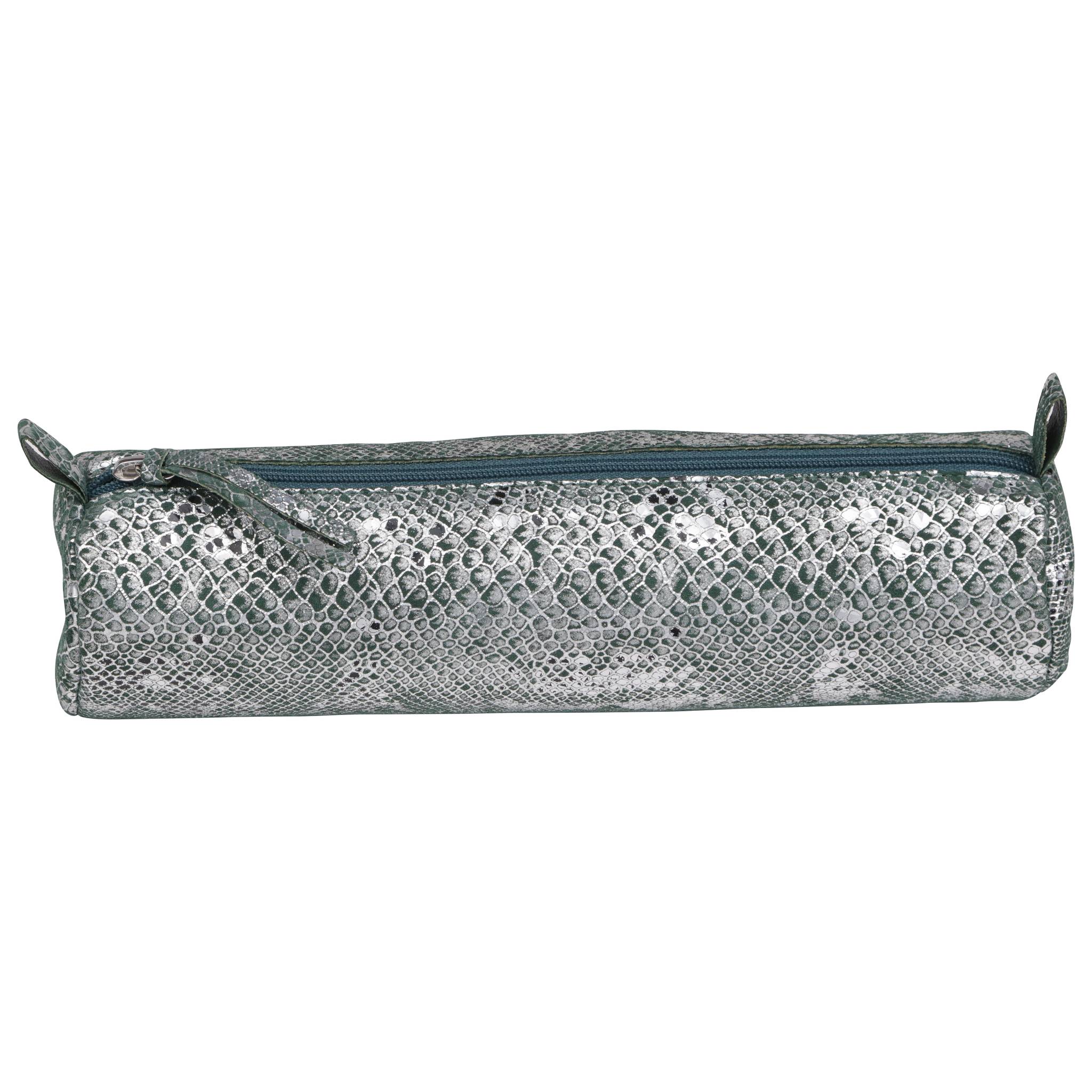 Clairefontaine 4x Céleste Schlampermäppchen Leder Ø5,5x22cm grün 410105C