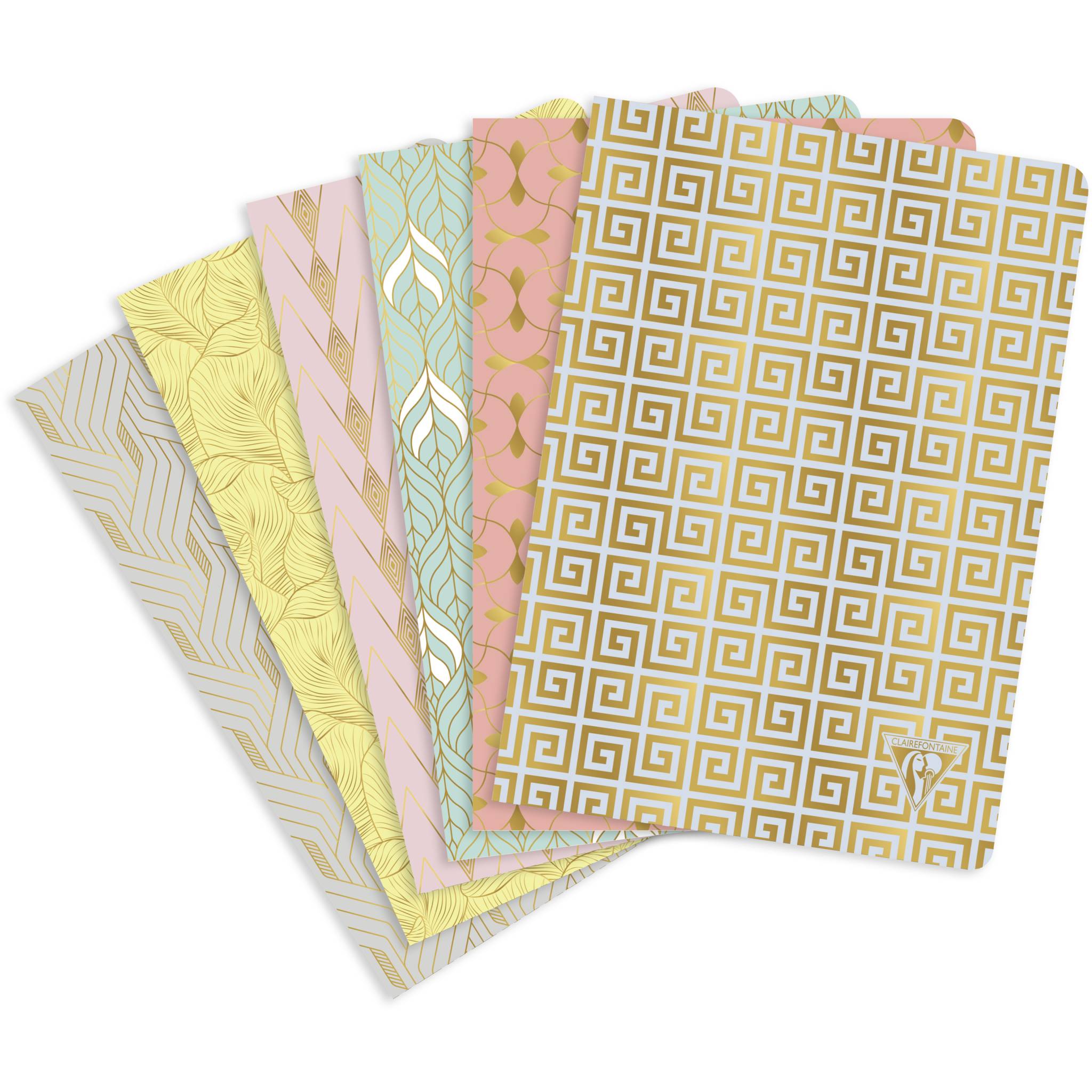 Clairefontaine 6x Notizbuch 14,8x21cm 48 Blatt liniert sortiert 193036C