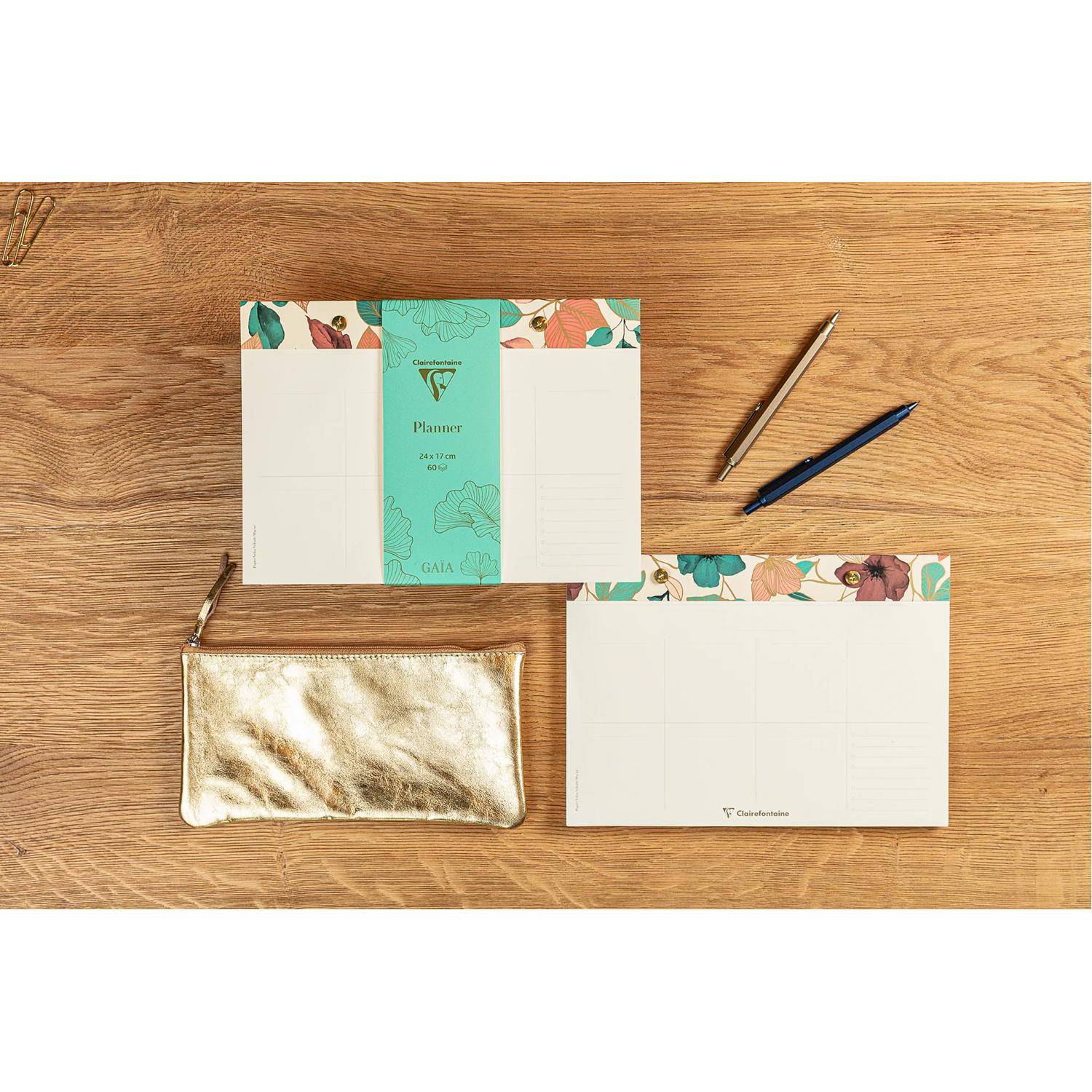 Clairefontaine 4x Planner 24x17cm, 60 bedruckte, abtrennbare Blätter 116254C