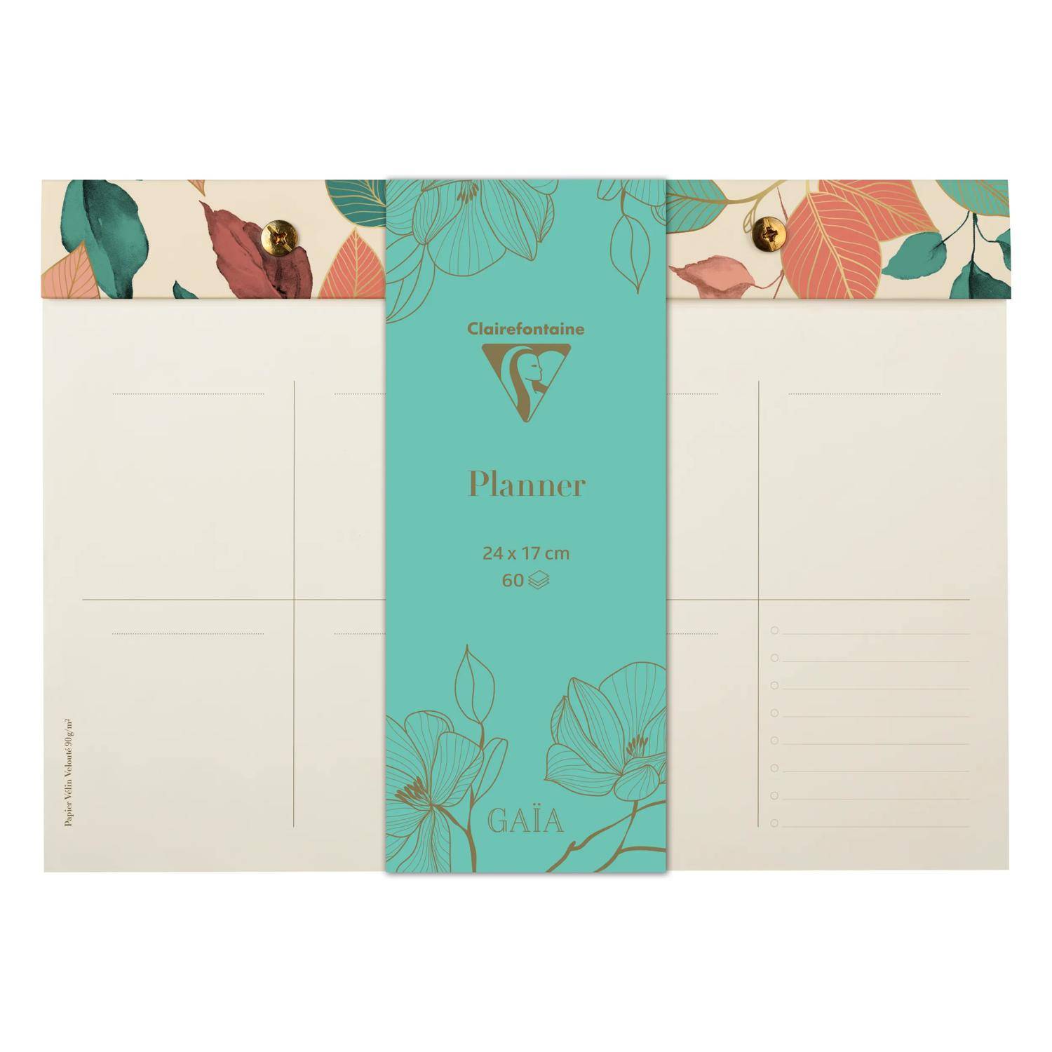 Clairefontaine 4x Planner 24x17cm, 60 bedruckte, abtrennbare Blätter 116254C