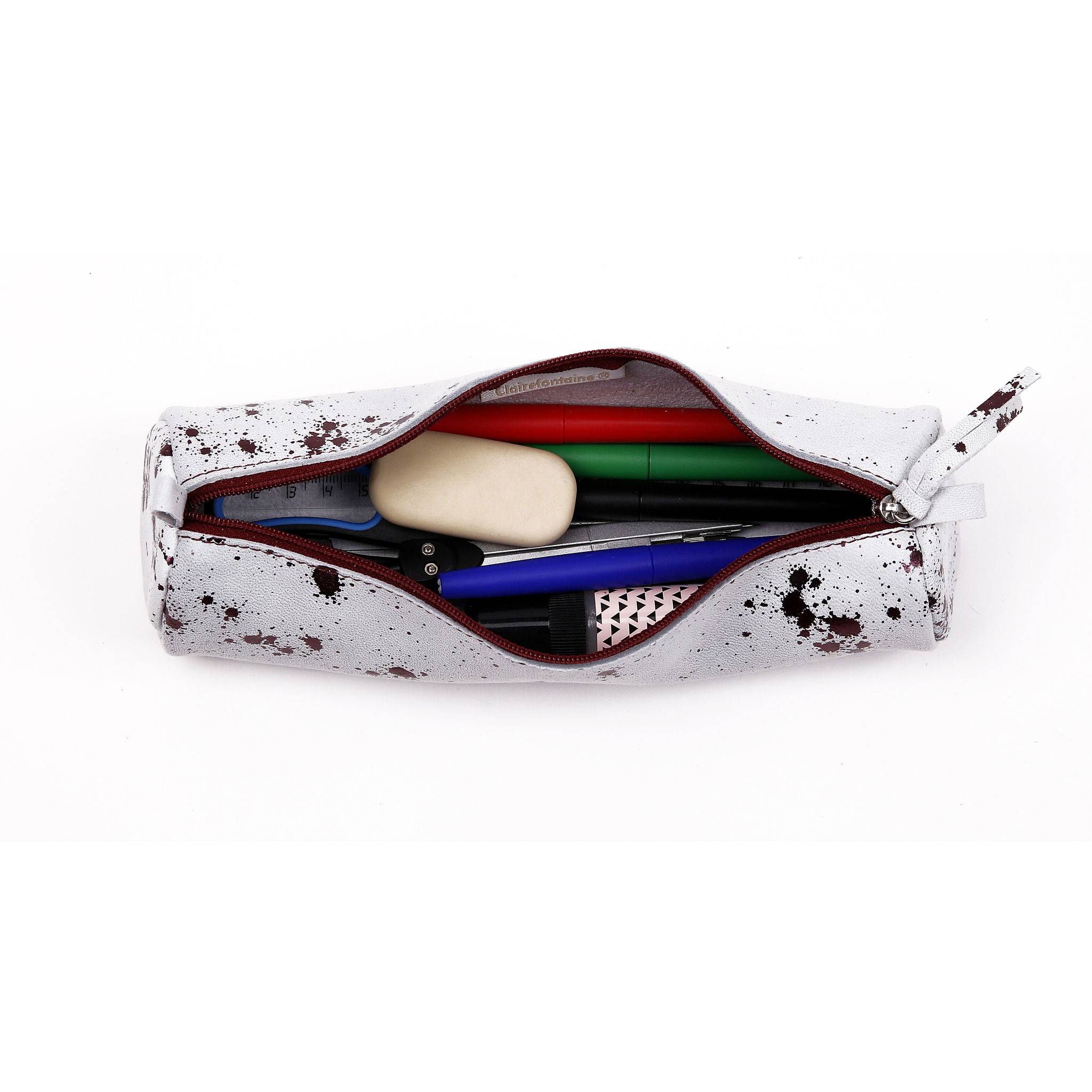 Clairefontaine 4x COSMICUIR Schlampermäppchen Wildleder kirsche 410111C