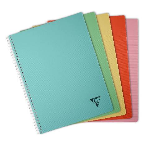 Clairefontaine 10x Spiralbuch A4, 50 Bl kariert 90g, Einband PP Sortiert 327125C