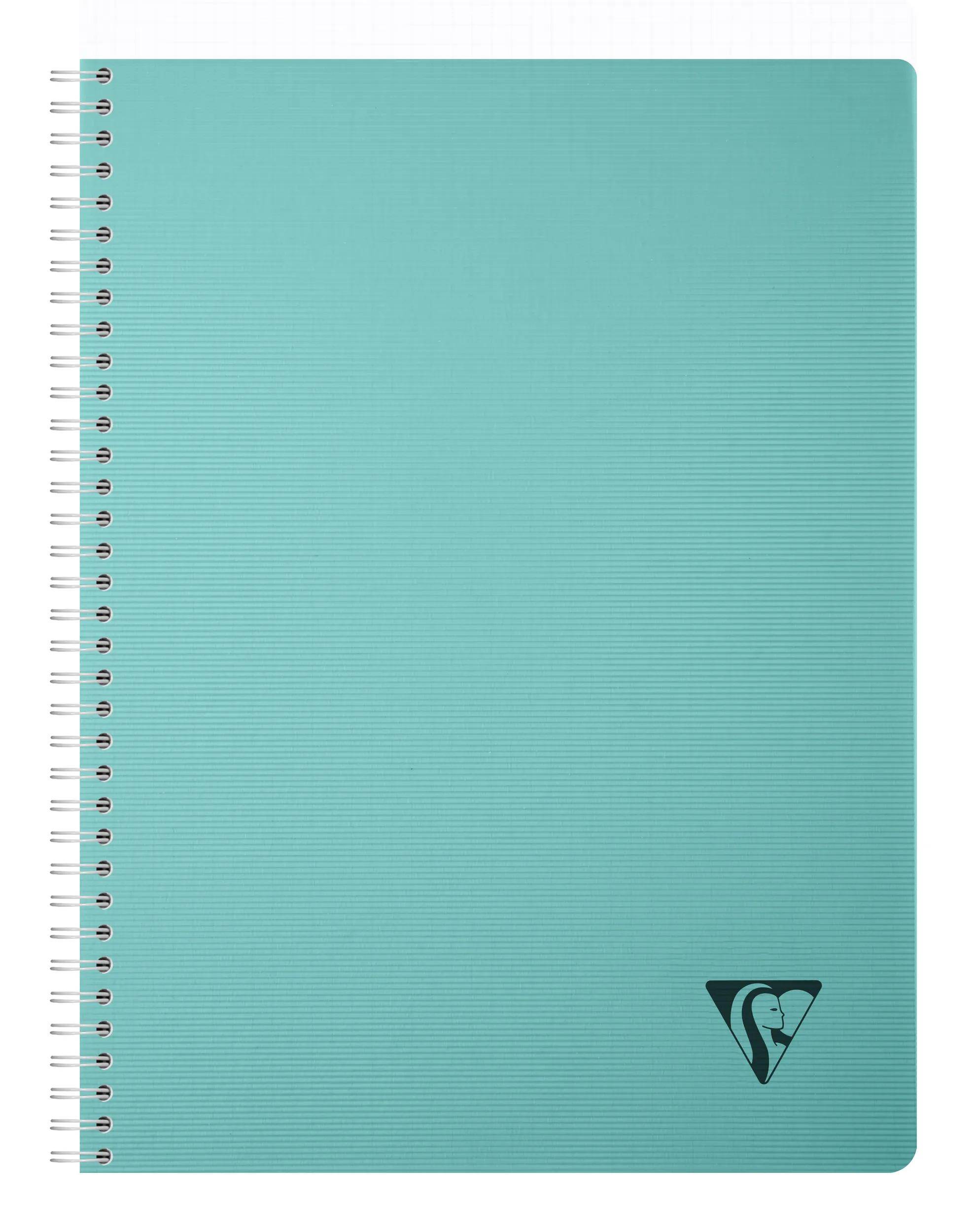 Clairefontaine 5x Spiralbuch A4, 90 Bl kariert 90g Einband PP Blau 327120C