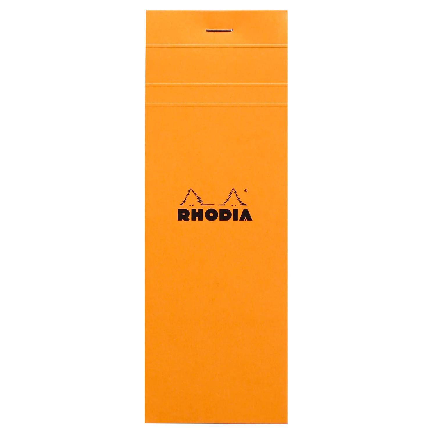 Rhodia 10x Gehefter Notizblock No.8 7,4x21cm 80 Bl kariert 80g Orange 8200C