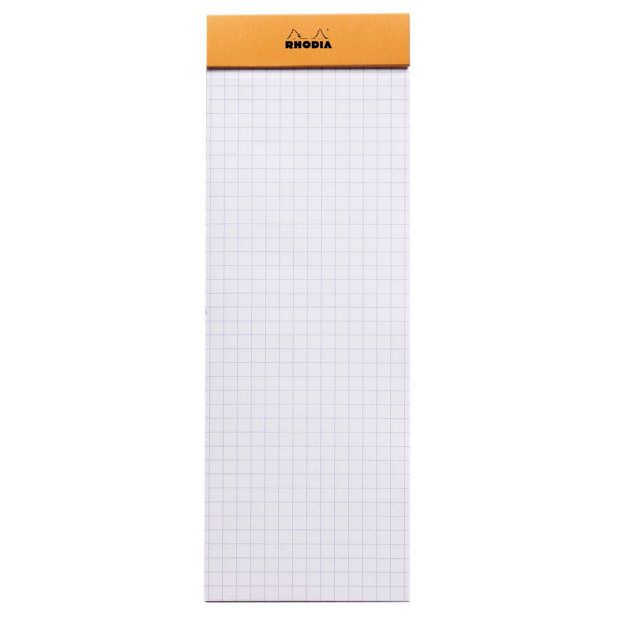 Rhodia 10x Gehefter Notizblock No.8 7,4x21cm 80 Bl kariert 80g Orange 8200C