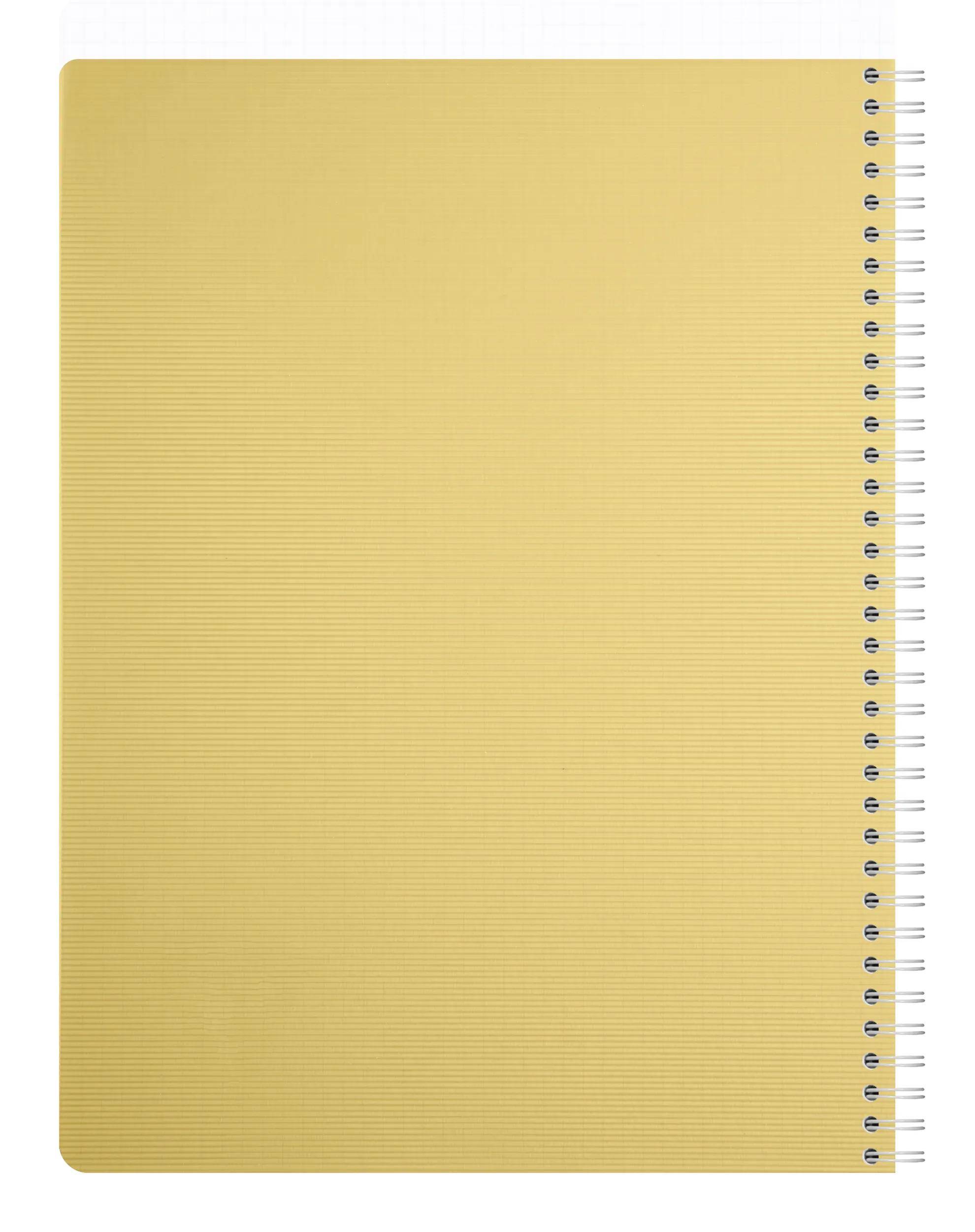 Clairefontaine 5x Spiralbuch A4, 90 Bl kariert 90g, Einband PP Strohgelb 327122C