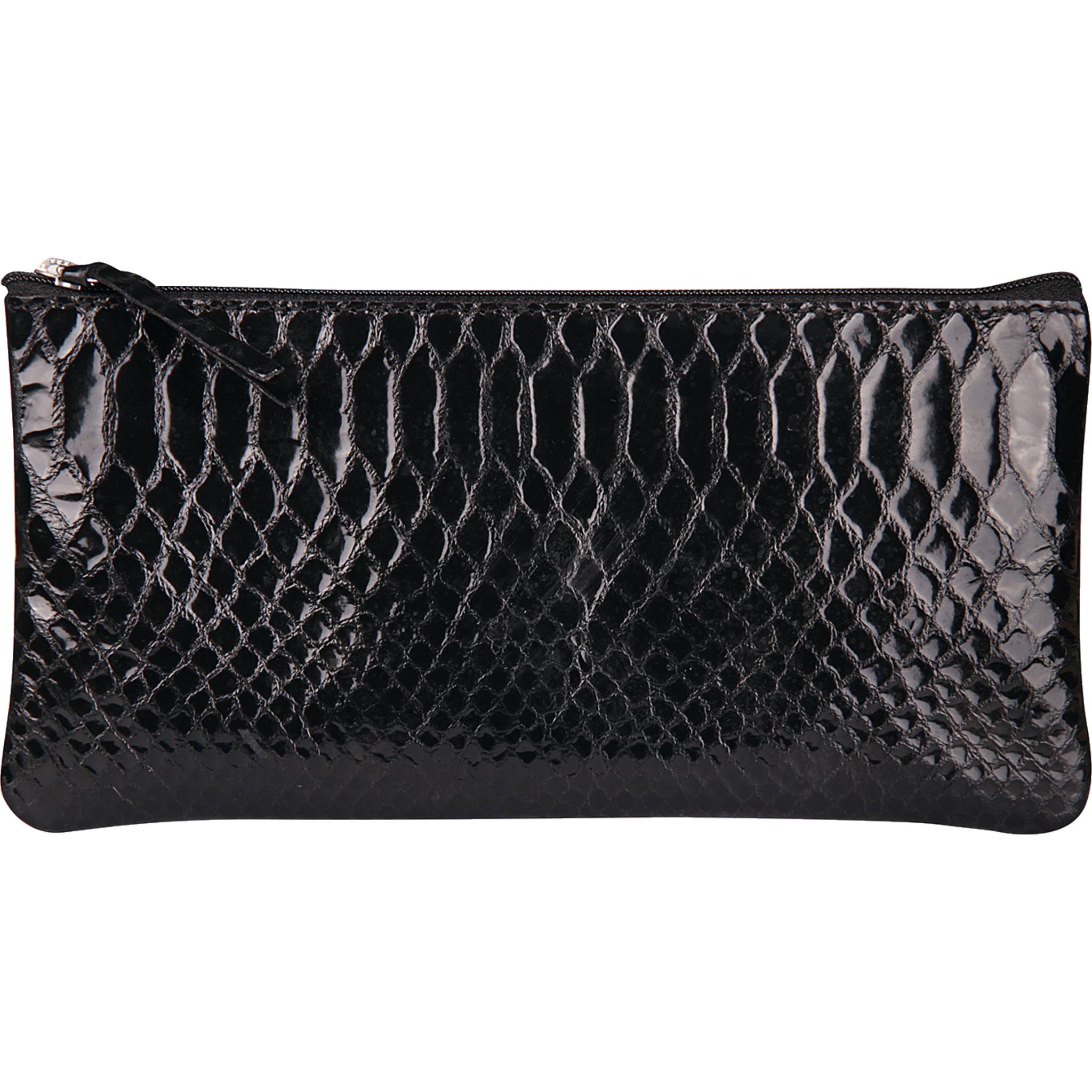 Clairefontaine 4x Flaches Schlamermäppchen 22x11cm schwarz Pythonschwarz 410181C