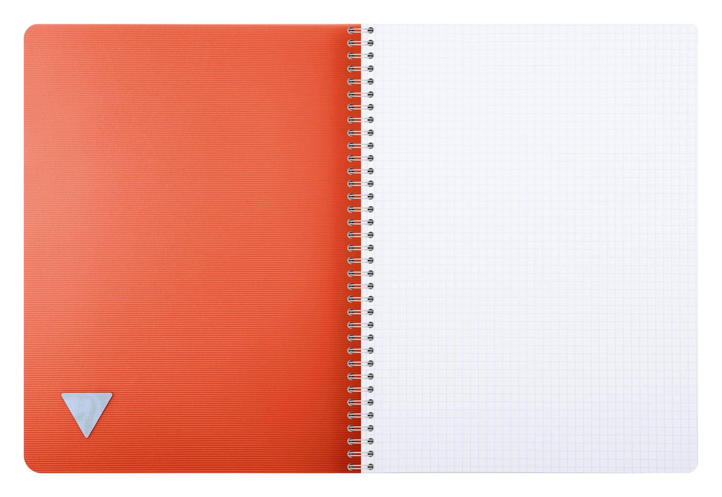 Clairefontaine 5x Spiralbuch A4, 90 Bl kariert 90g, Einband PP Krapprot 327123C