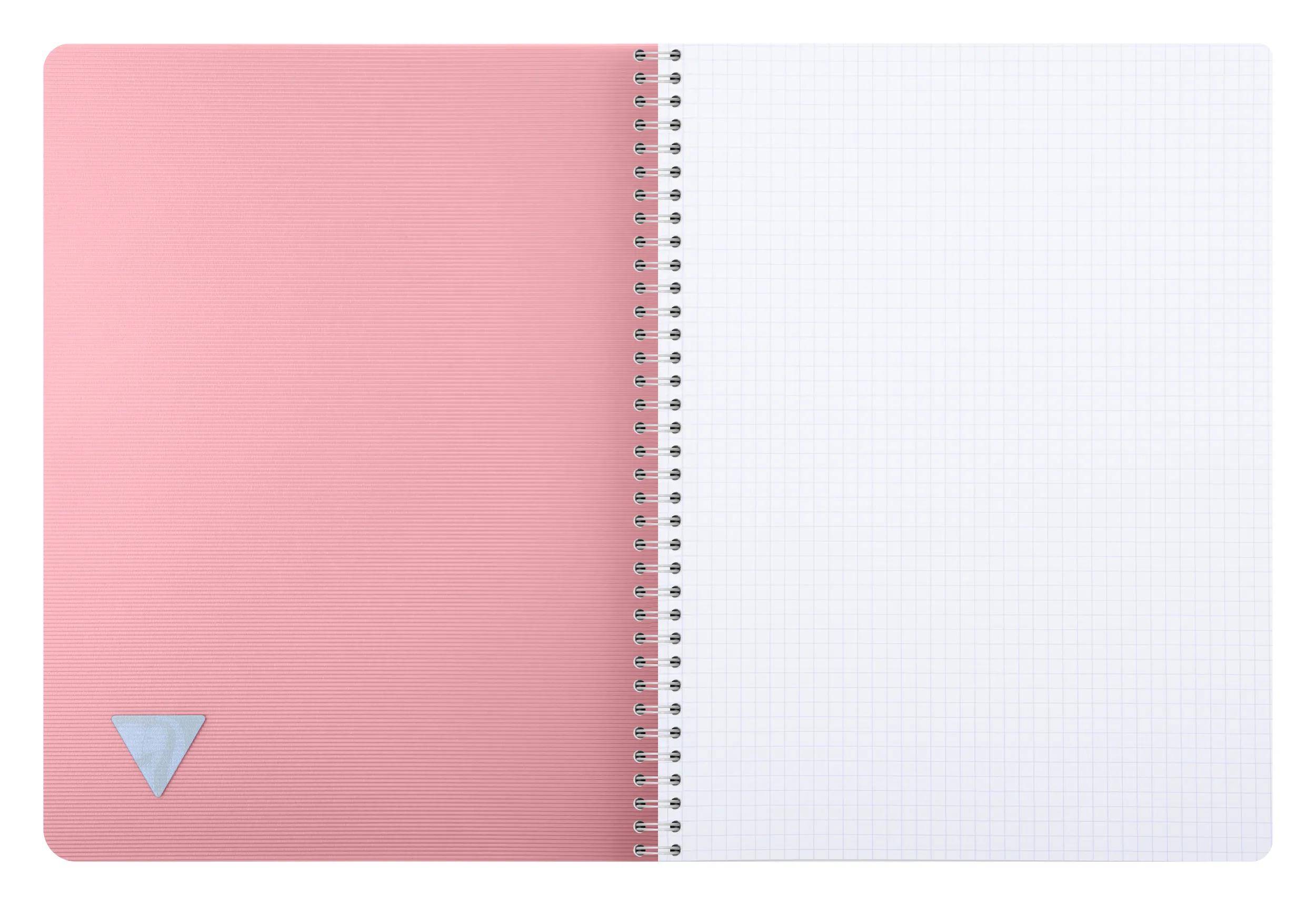 Clairefontaine 5x Spiralbuch A4, 90 Bl kariert 90g Einband PP Rosenblüte 327124C