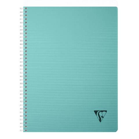 Clairefontaine 5x Spiralbuch A4, 90 Bl kariert 90g Einband PP Blau 327120C