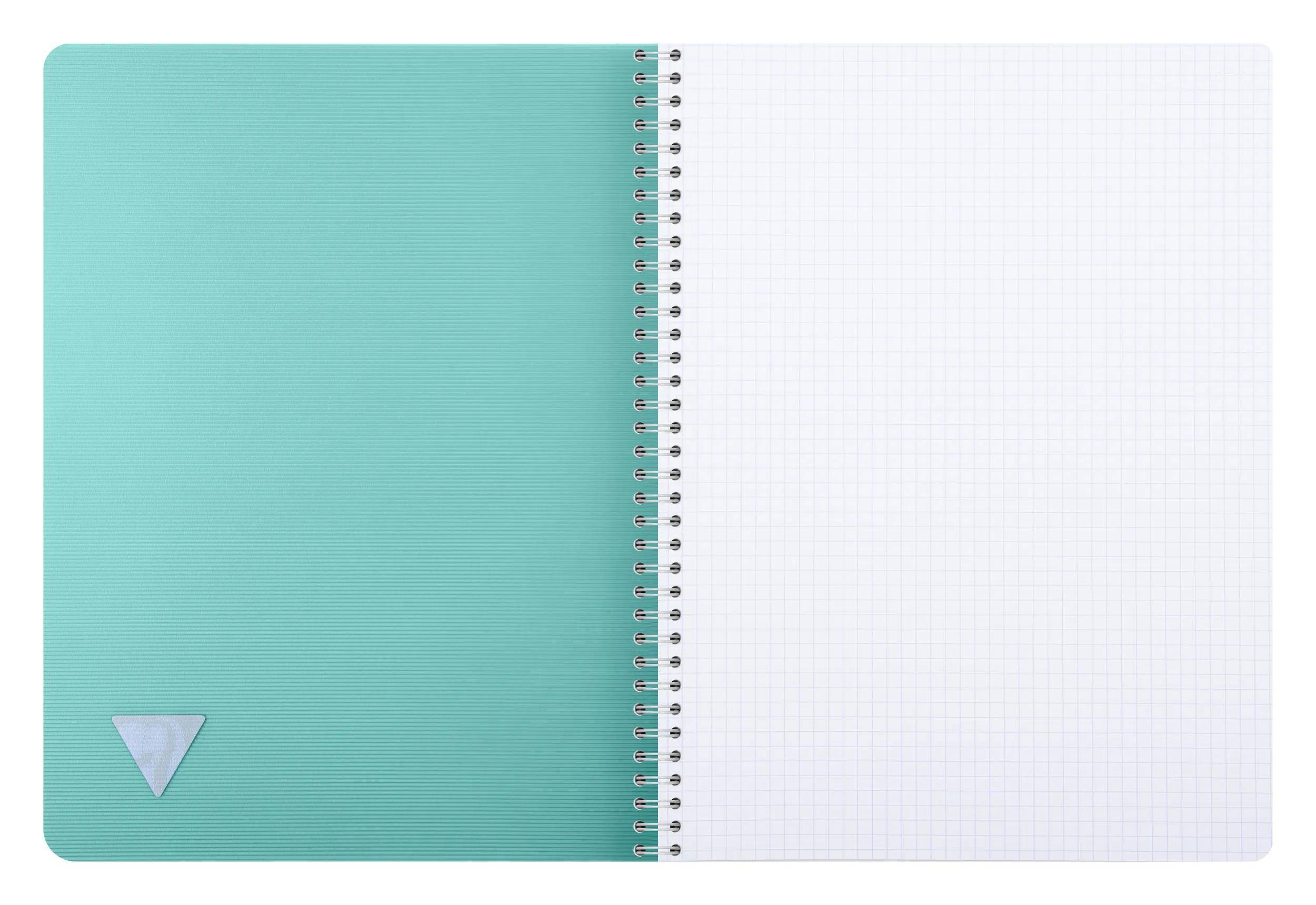 Clairefontaine 5x Spiralbuch A4, 90 Bl kariert 90g Einband PP Blau 327120C
