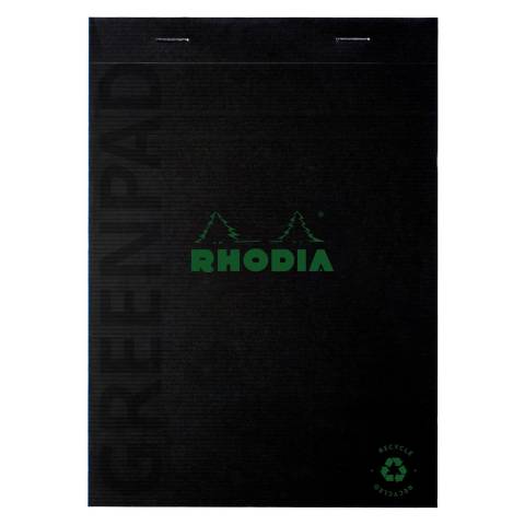 Rhodia 10x Block A5 Recyclingkarton 350 g/m2 Nr. 16, 70 Bl kariertSchwarz 16691C