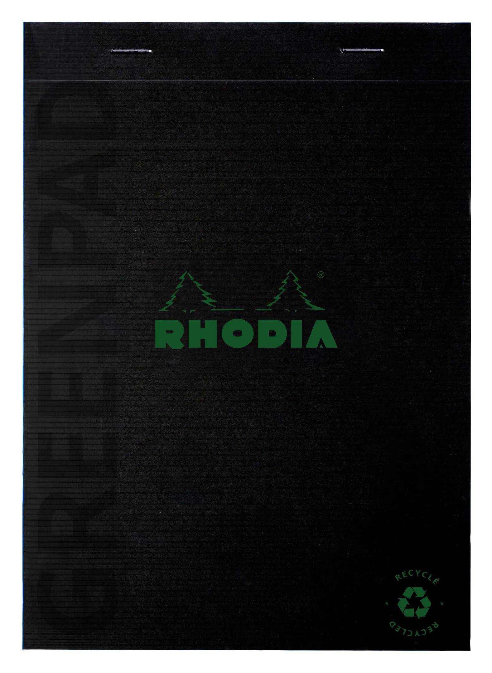 Rhodia 10x Block A5 350 g/m2, Nr. 16, 70 Bl liniert Rand, 90 g/m2 Schwarz 16692C