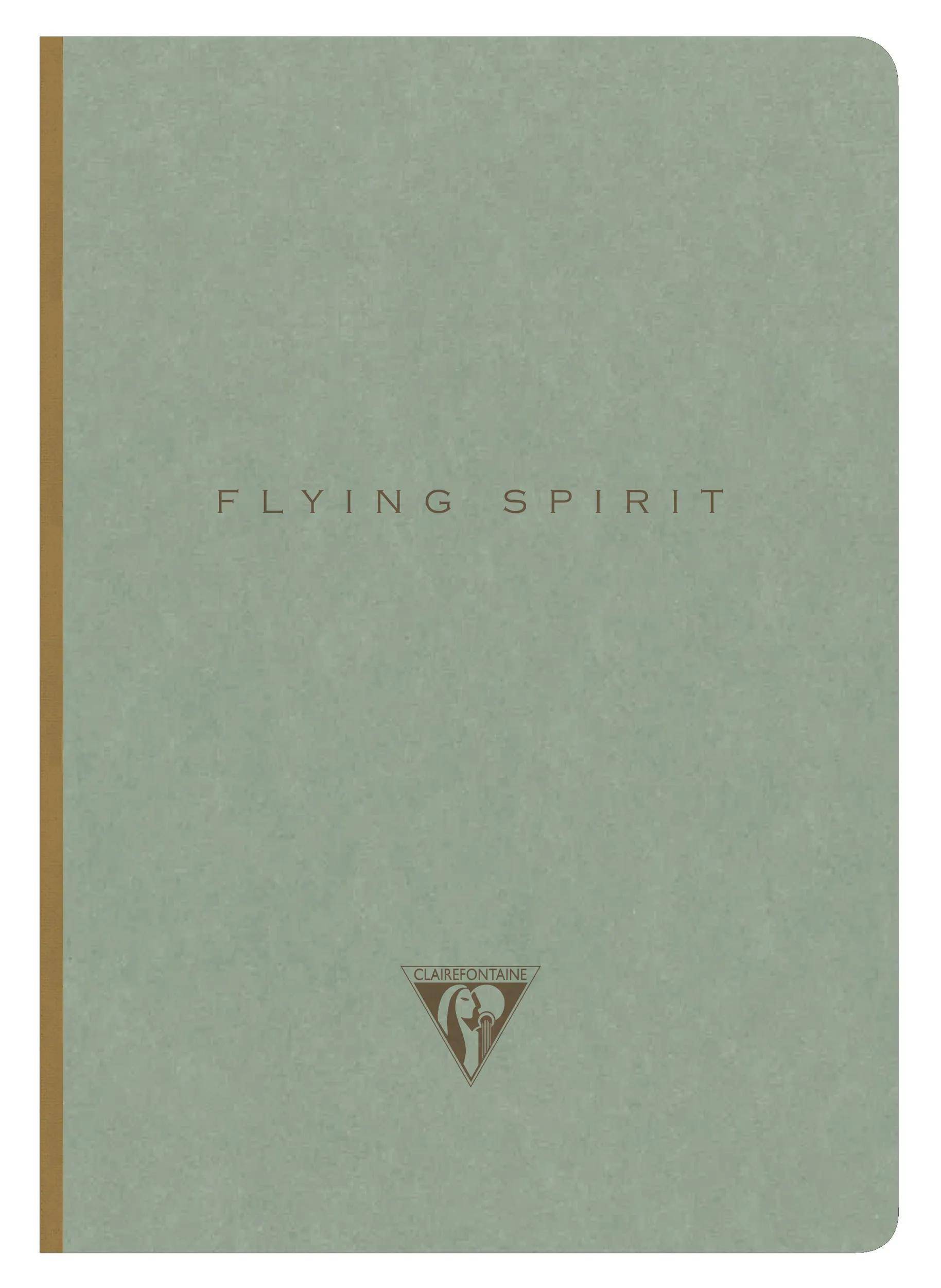 Schlichte, hellgrüne Buchcover mit dem Titel „FLYING SPIRIT