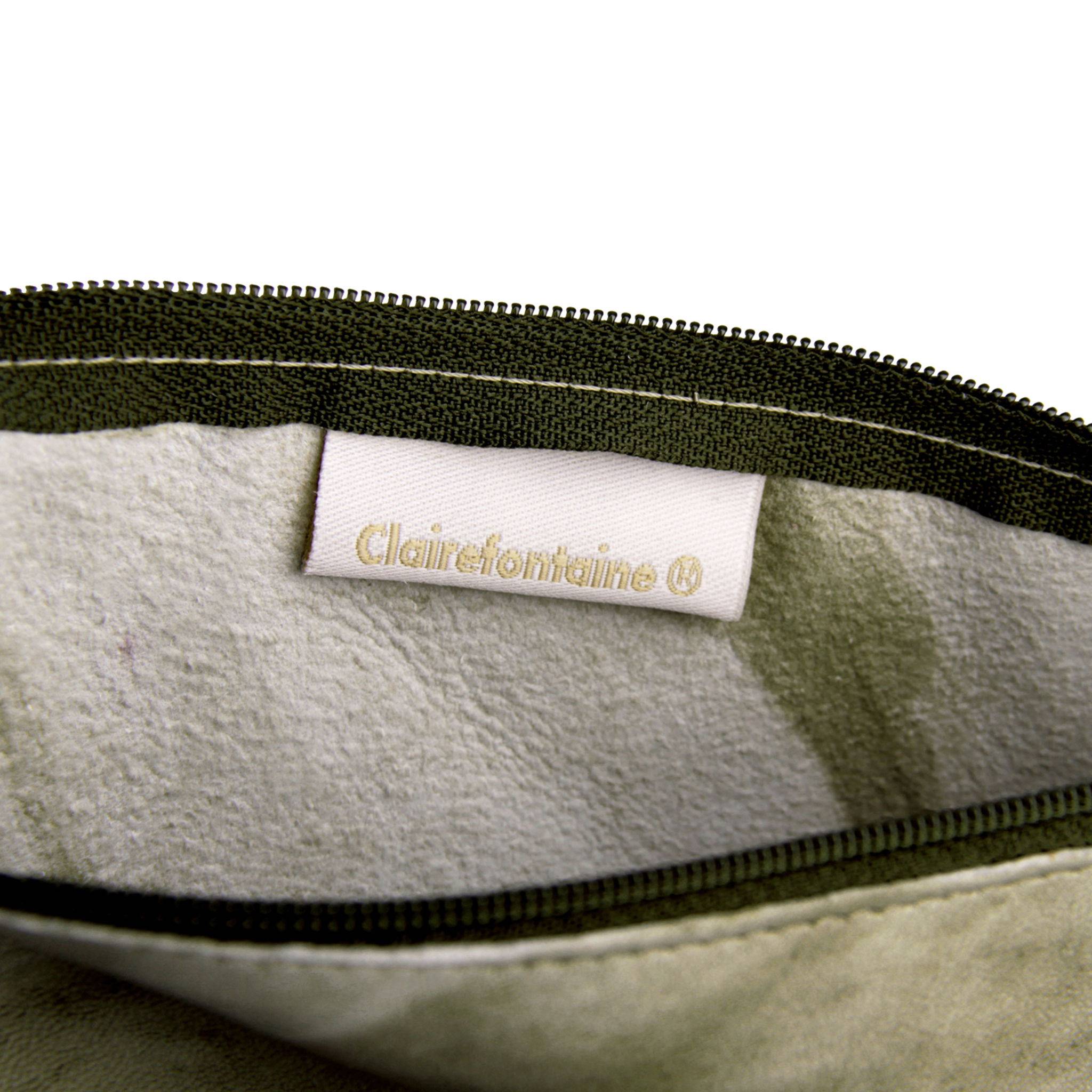 Clairefontaine 4x Flaches Schlampermäppchen 22x11cm Herbstgrün 410179C