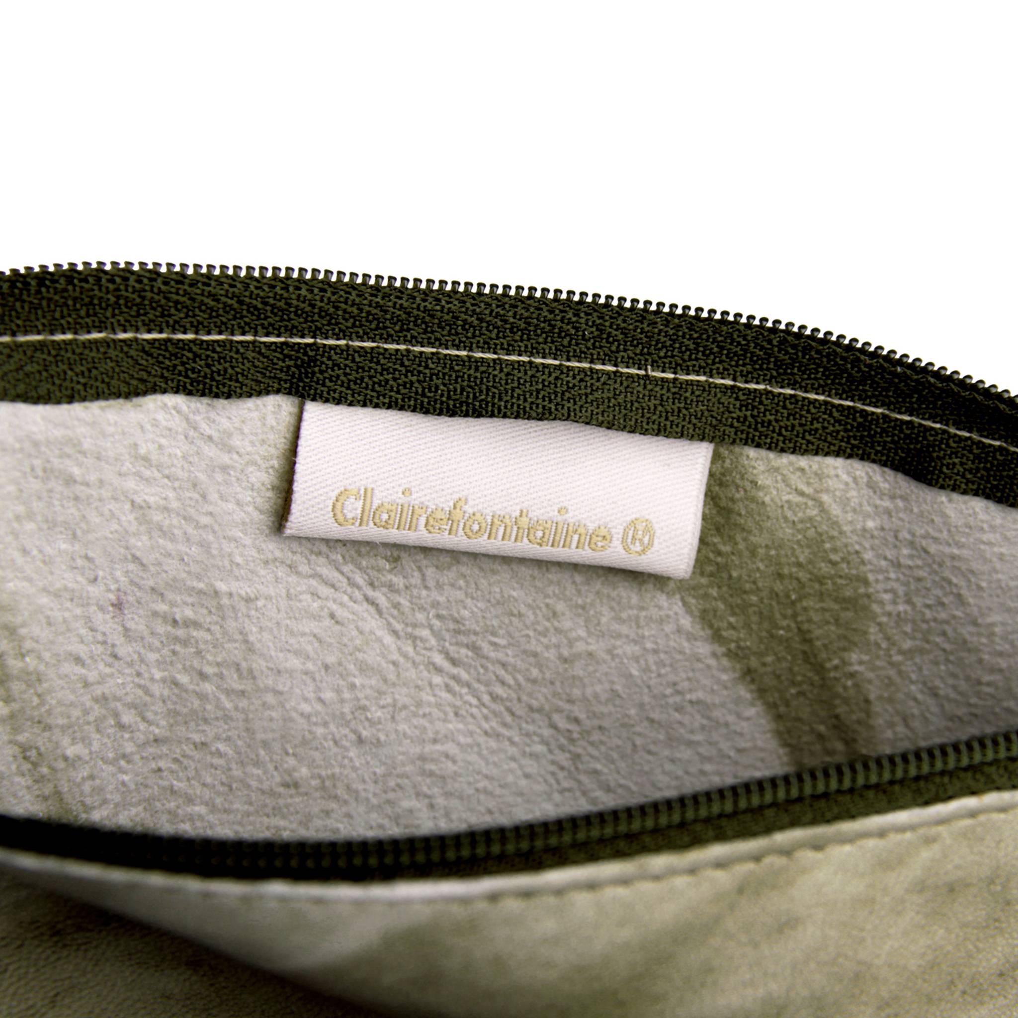 Clairefontaine 4x Flaches Schlampermäppchen 22x11cm Herbstgrün 410179C