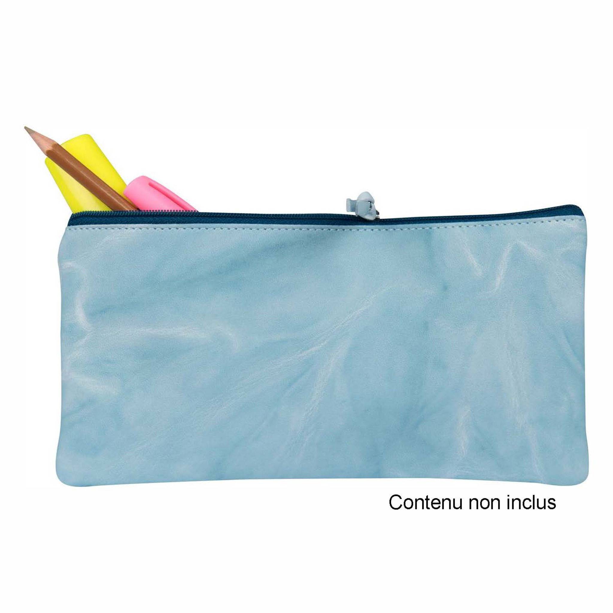 Clairefontaine 4x Flaches Schlampermäppchen 22x11cm Himmelblau 410178C