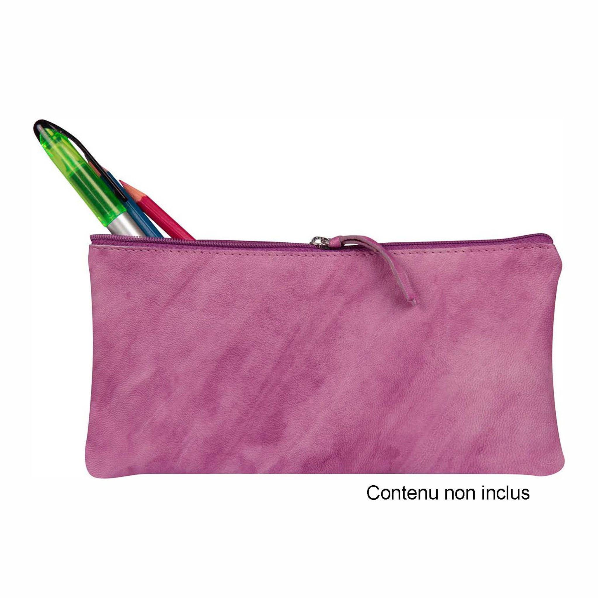 Clairefontaine 4x Flaches Schlampermäppchen 22x11cm Rosaviolett 410177C