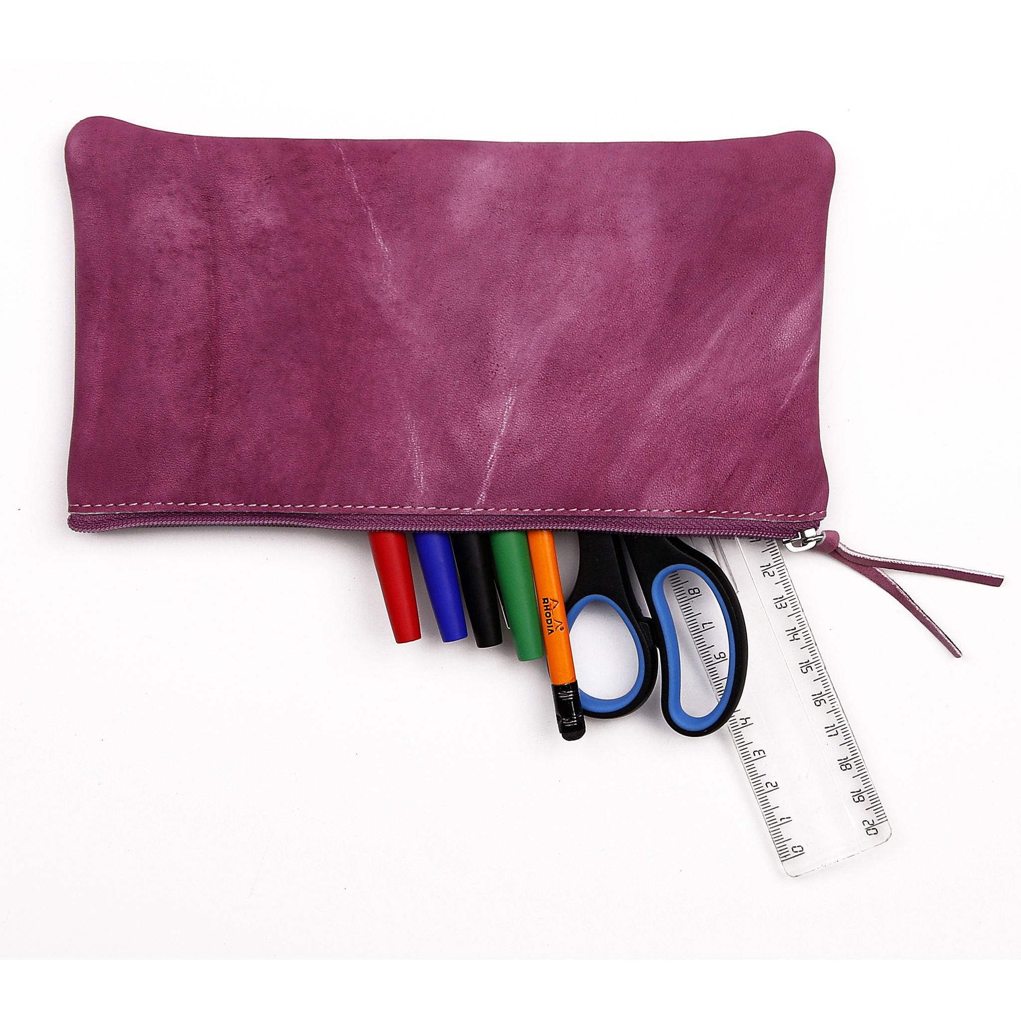 Clairefontaine 4x Flaches Schlampermäppchen 22x11cm Rosaviolett 410177C