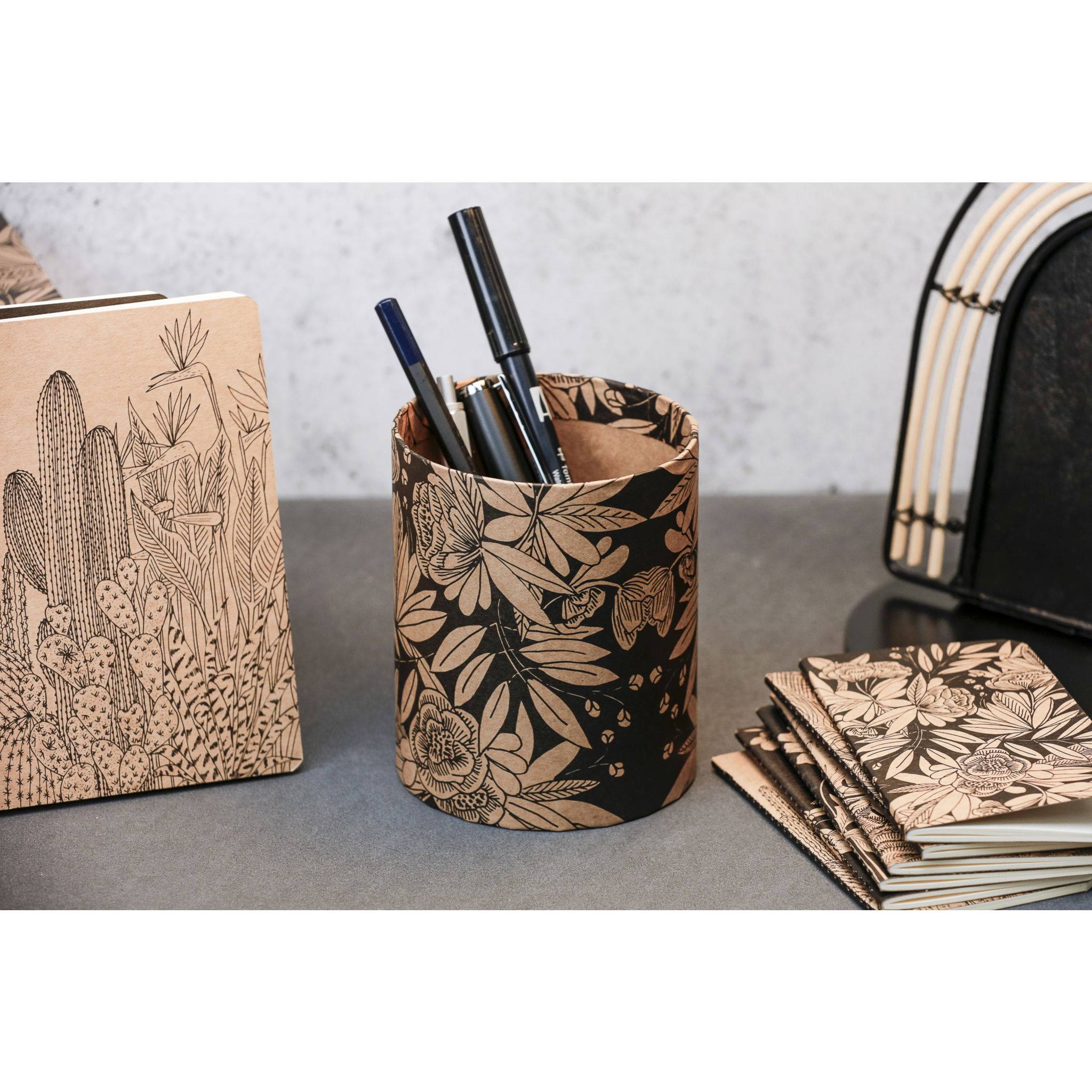 Clairefontaine 4x Le Cerisier Blanc, Runder Stifteköcher Ø9x11 cm 116052C