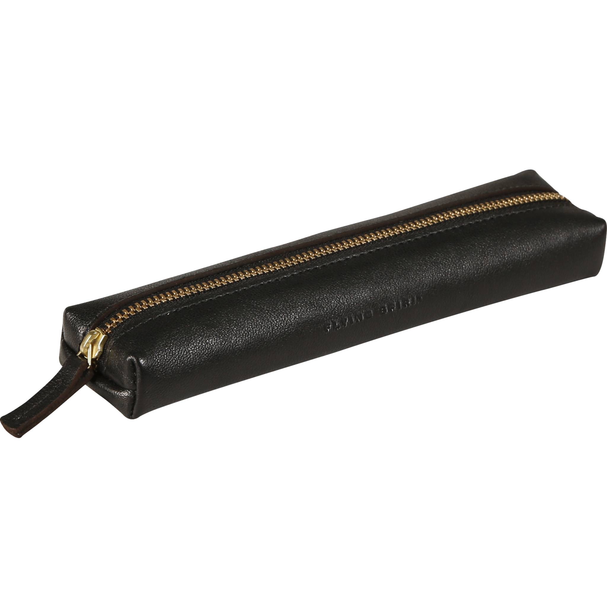 Clairefontaine 8x Schlampermäppchen aus Leder 19,5x2,3cm Schwarz 102511C