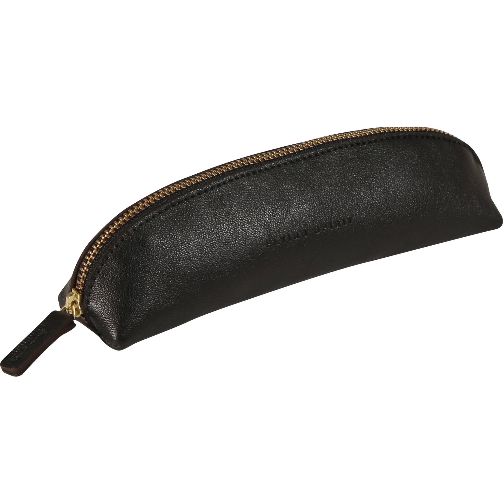 Clairefontaine 6x Schlampermäppchen aus Leder schwarz 18x5,5cm - Schwarz 102512C