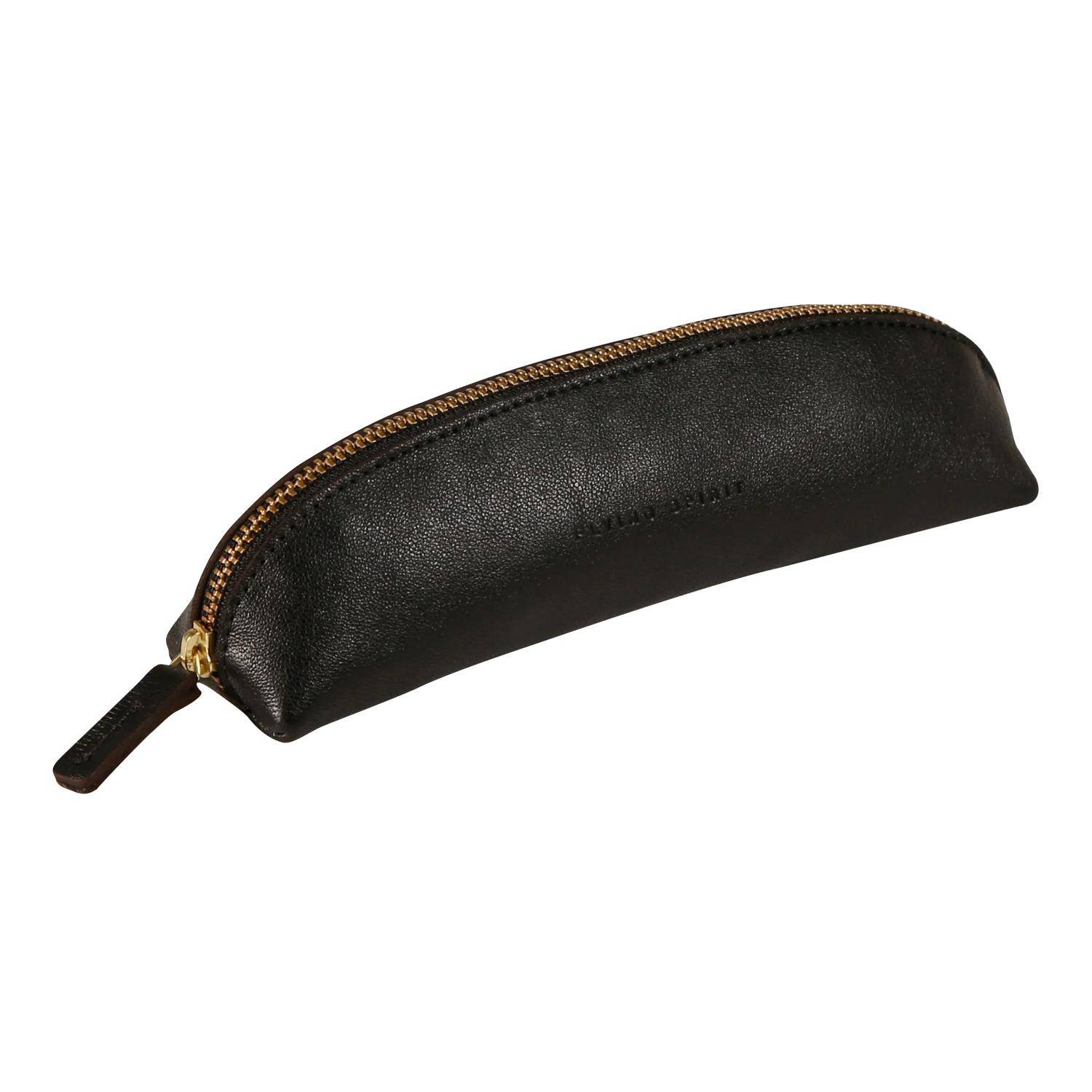 Clairefontaine 6x Schlampermäppchen aus Leder schwarz 18x5,5cm - Schwarz 102512C