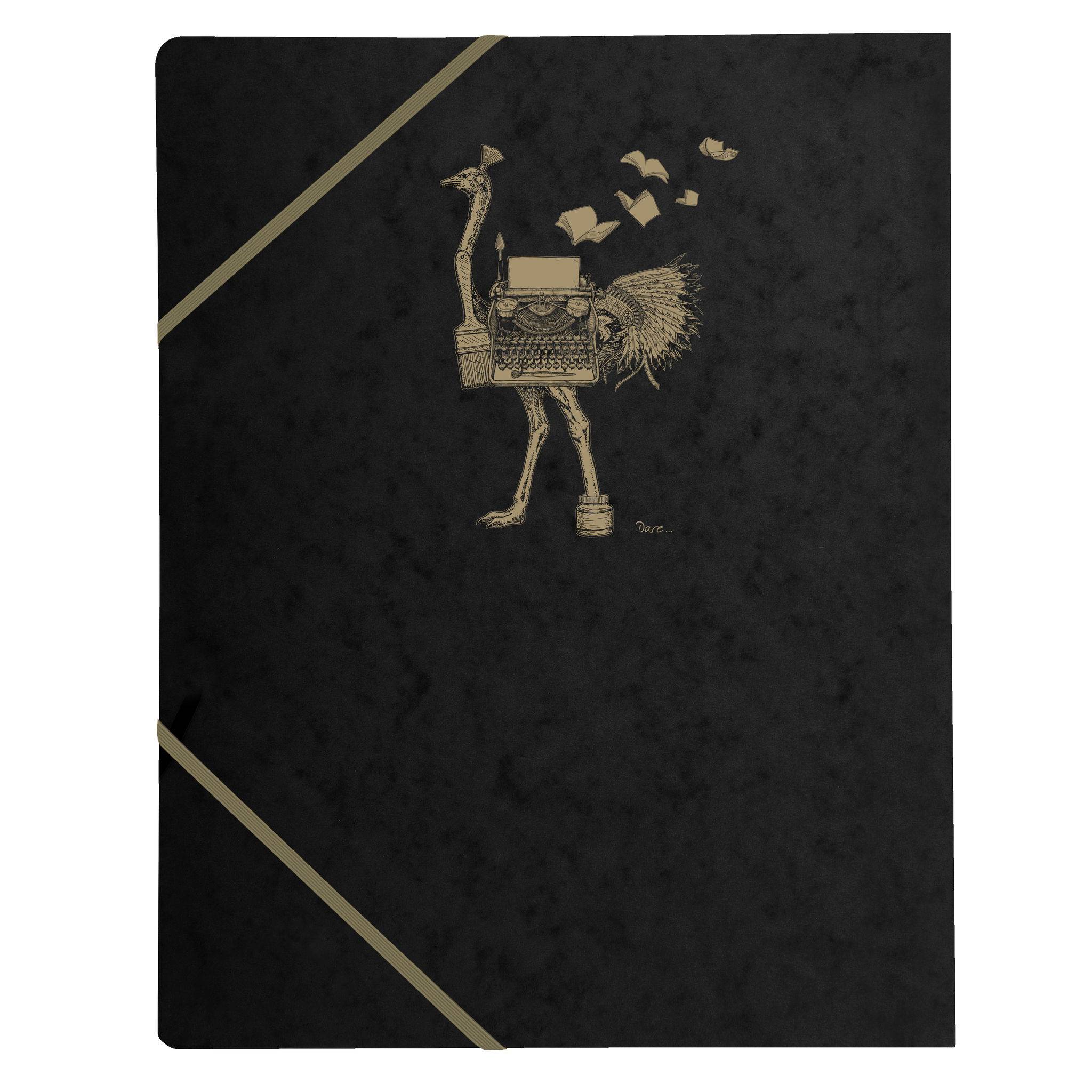 Clairefontaine 5x schwarze Sammelmappe 4x32cm, Motive sortiert Schwarz 102514C