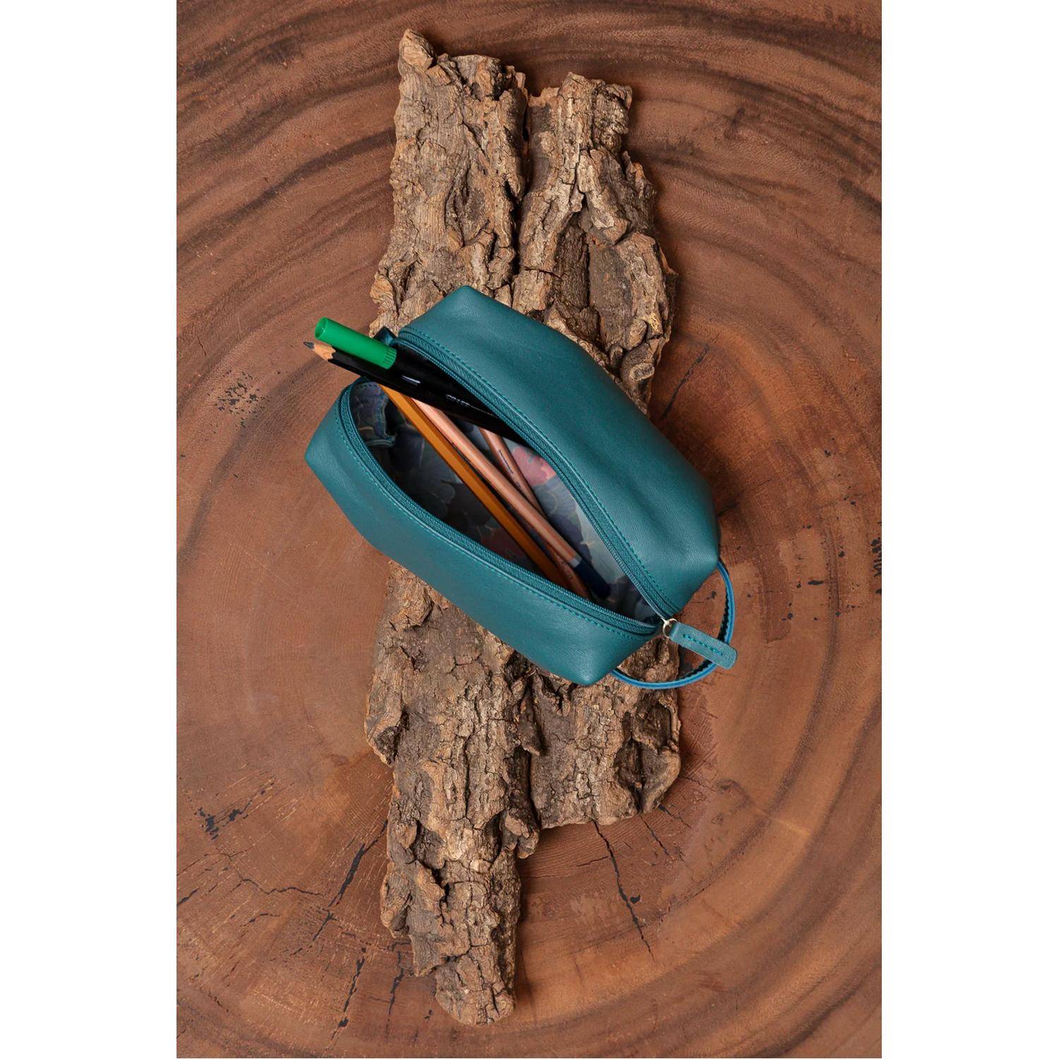 Clairefontaine 2x Ginkgo, Mehrzweck-Etui aus Leder 18x11x7 cm 115950C