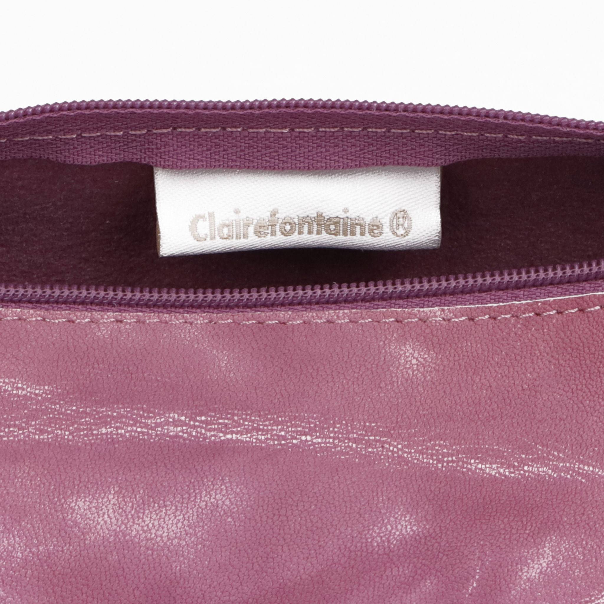 Clairefontaine 4x Rundes Schlampermäppchen dunkelrosa Rosaviolett 410174C