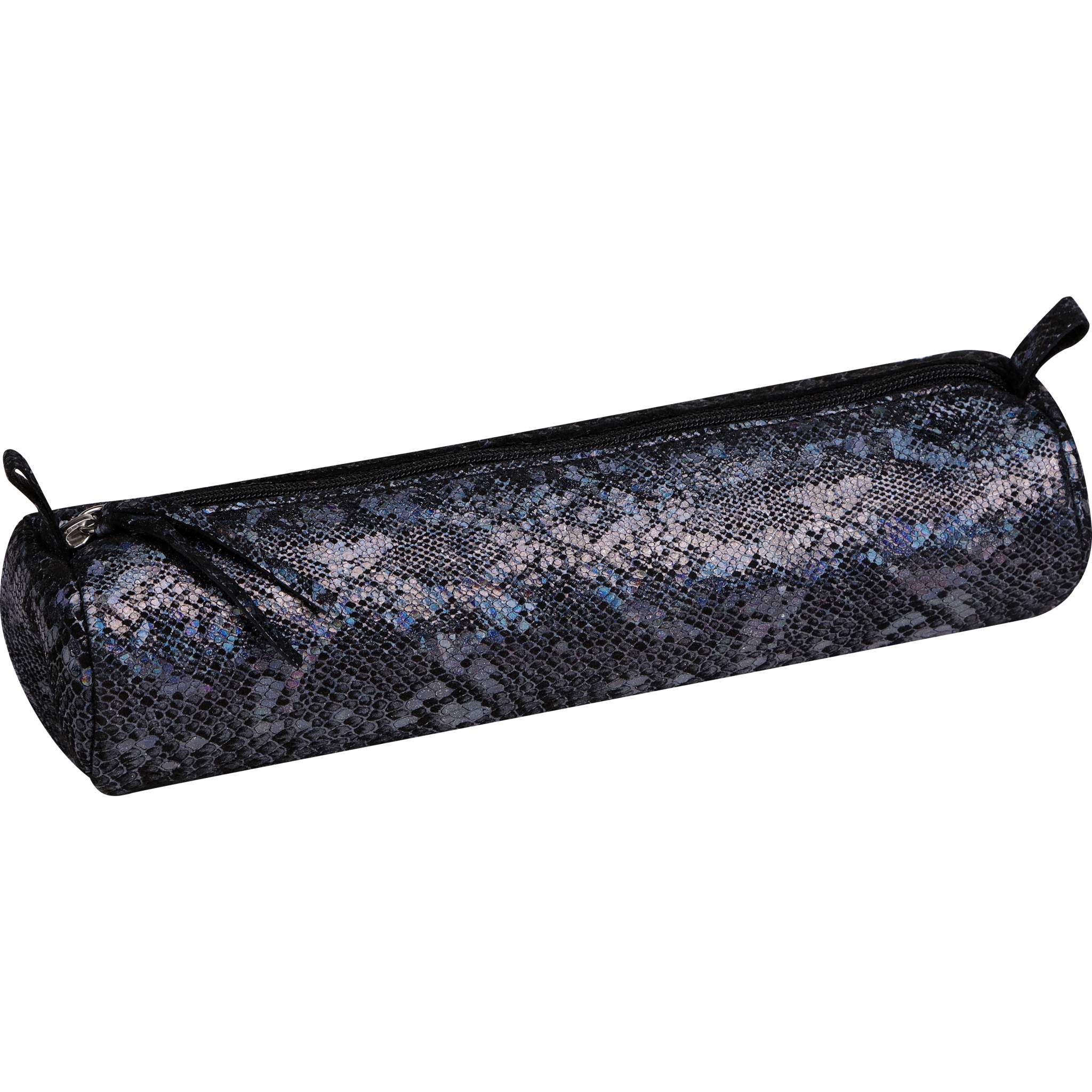 Clairefontaine 4x rundes Schlampermäppchen Ø5,5x22 cm Lazer schwarz 410027C