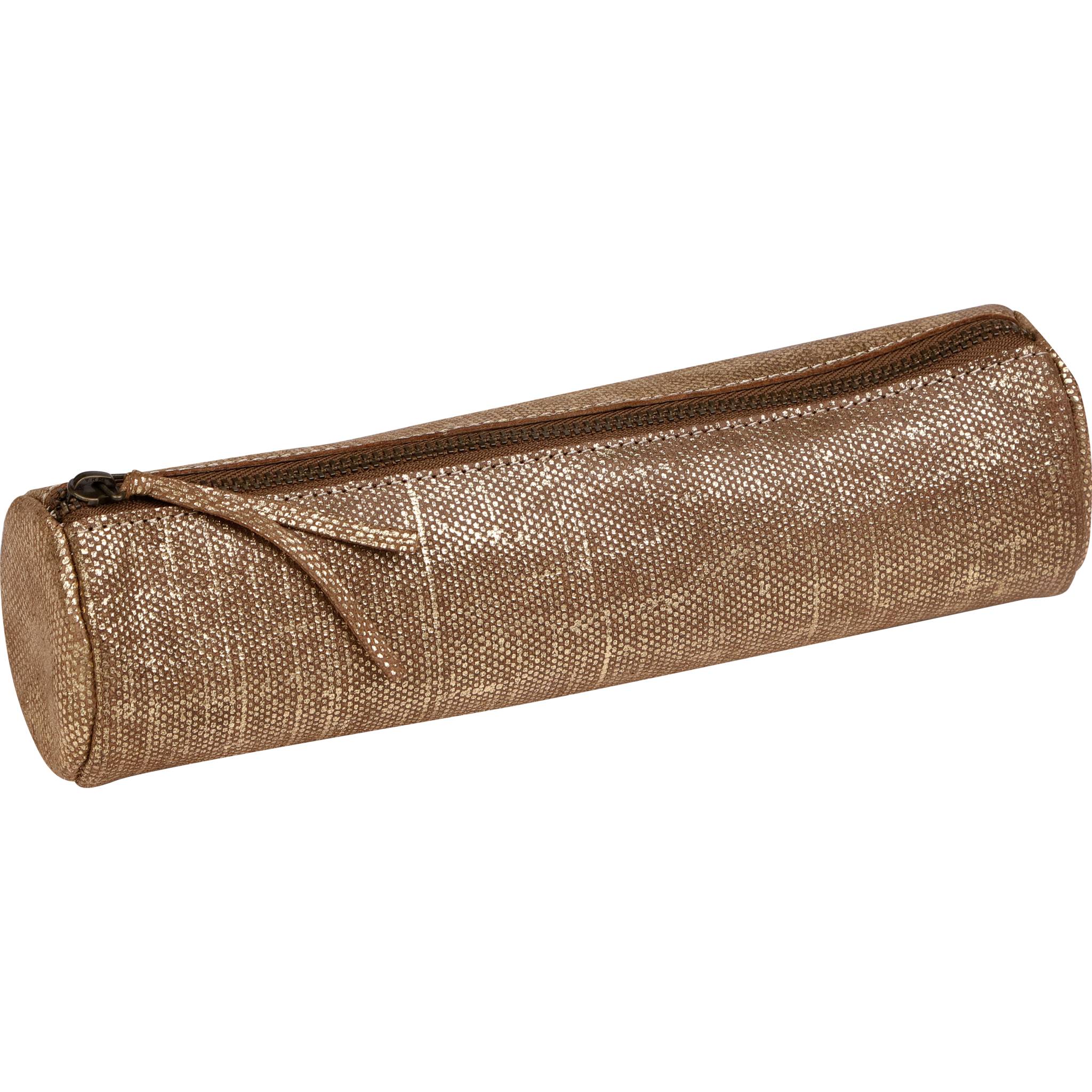 Clairefontaine 4x KLEO-PATHRA Schlampermäppchen Leder rund gold 410034C