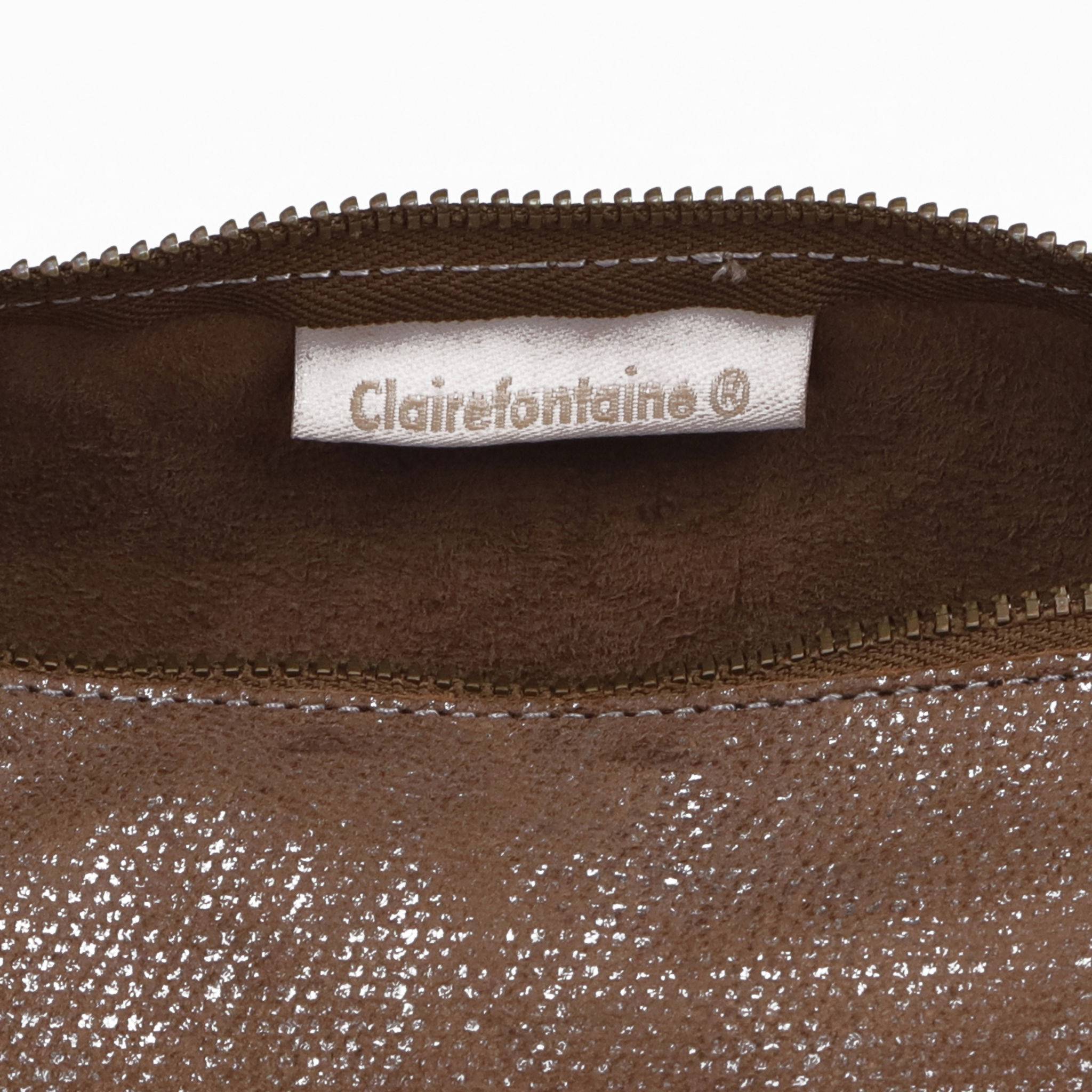 Clairefontaine 4x KLEO-PATHRA Schlampermäppchen Leder rund gold 410034C