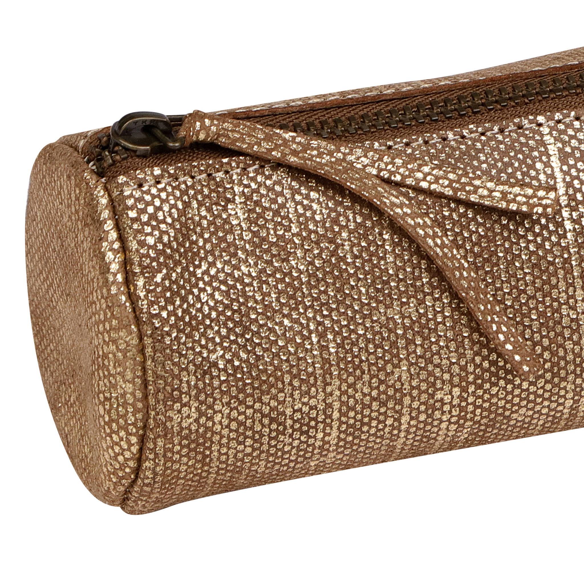 Clairefontaine 4x KLEO-PATHRA Schlampermäppchen Leder rund gold 410034C