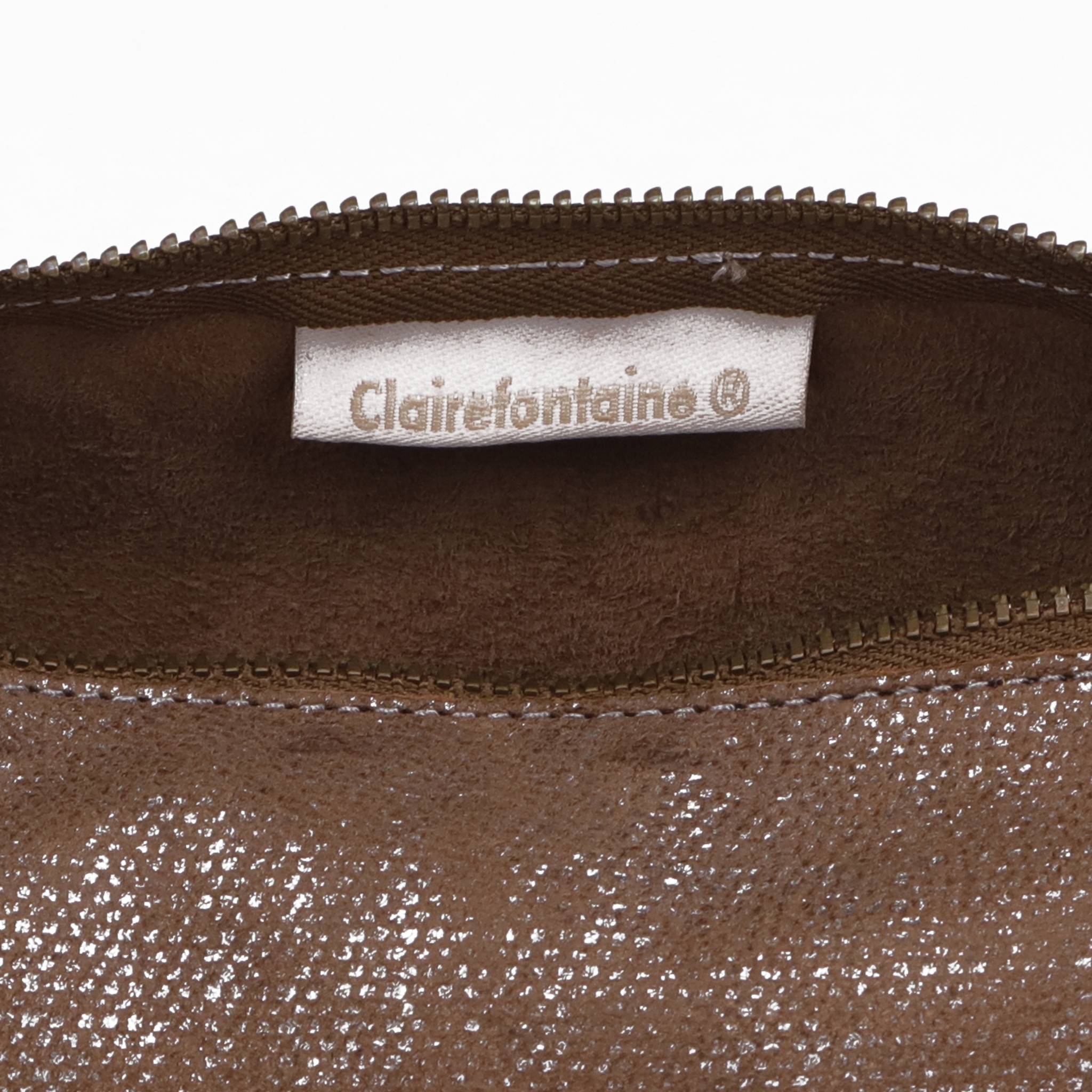Clairefontaine 4x KLEO-PATHRA Schlampermäppchen Leder rund gold 410034C