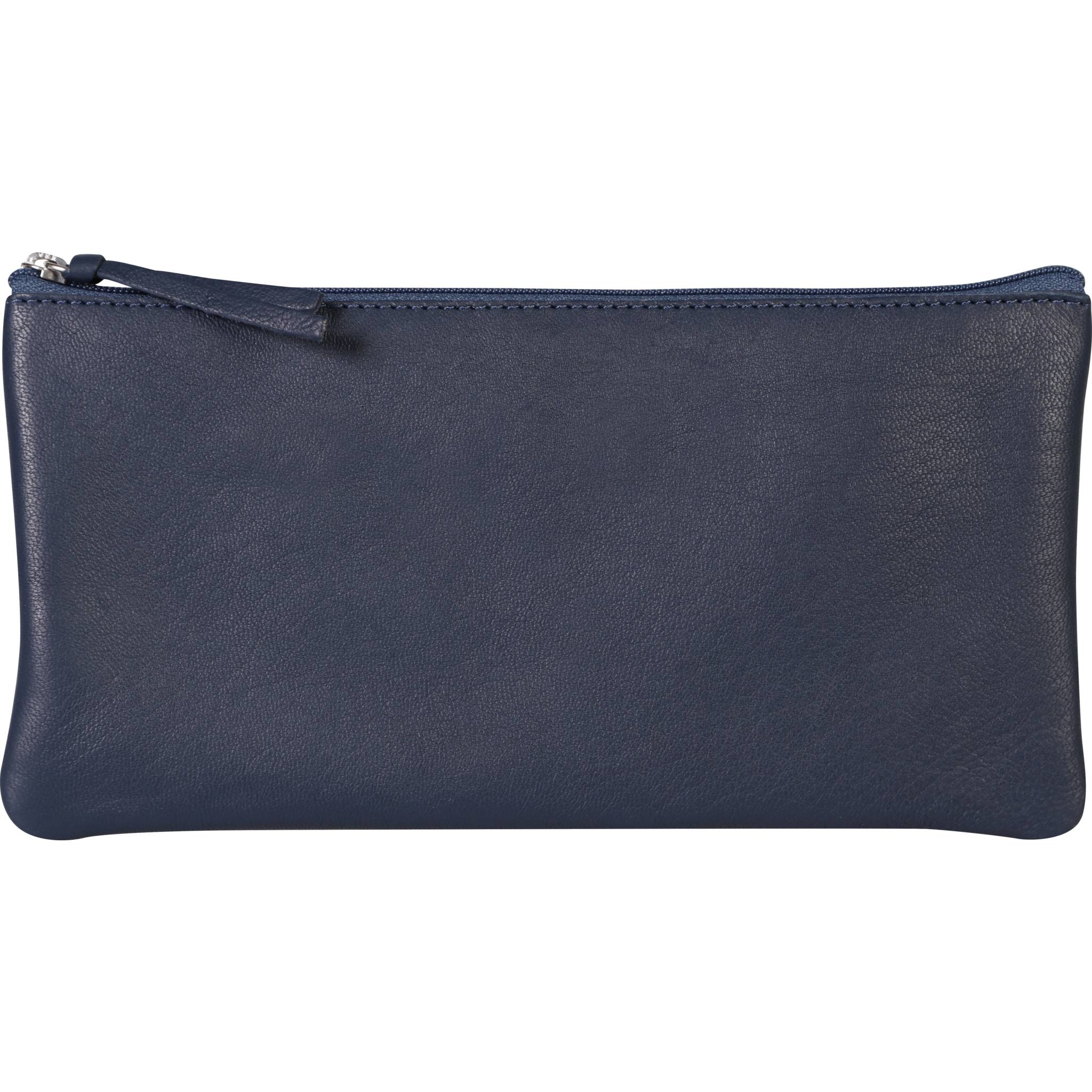 Clairefontaine 4x Flaches Schlampermäppchen Leder 22x11cm dunkelblau 410167C