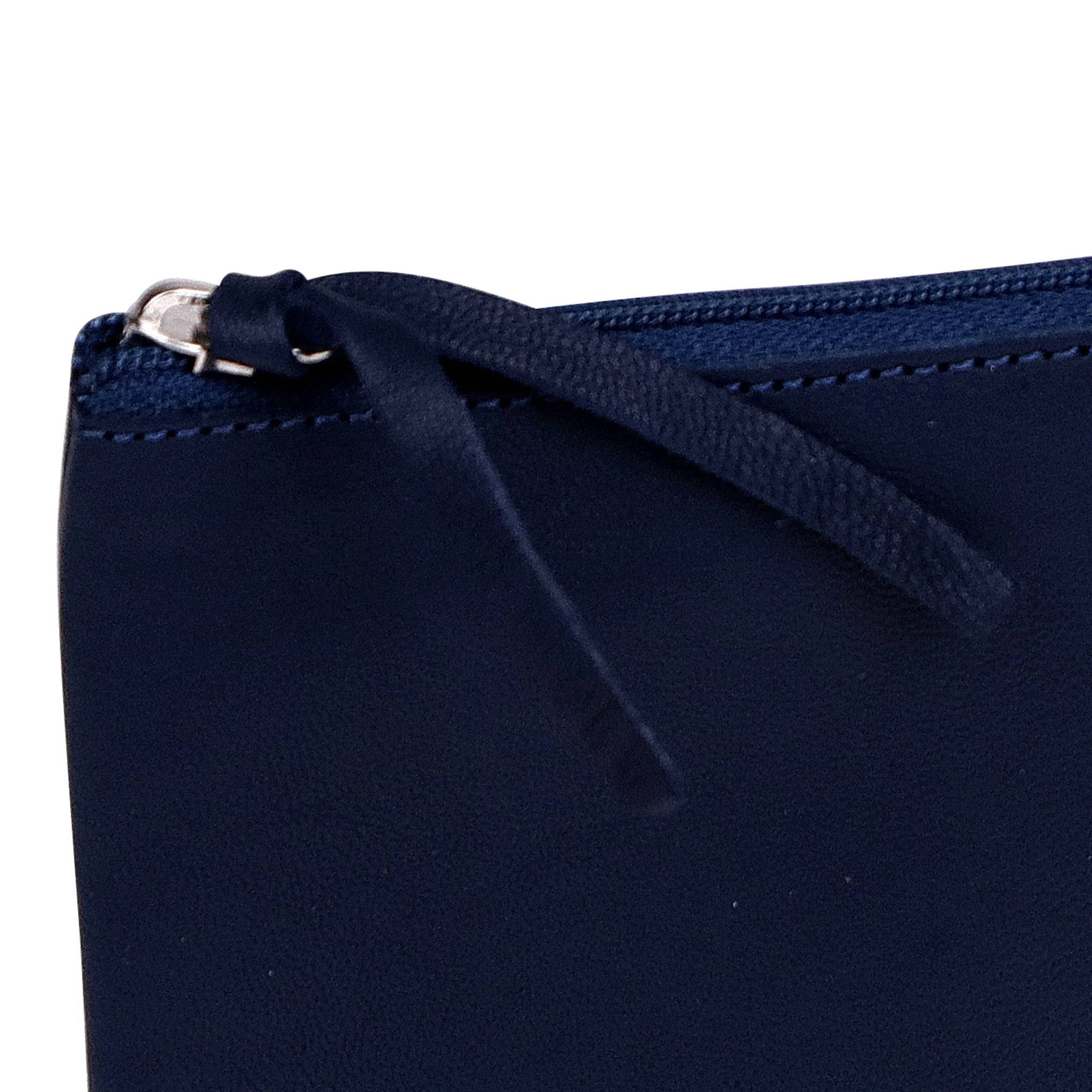 Clairefontaine 4x Flaches Schlampermäppchen Leder 22x11cm dunkelblau 410167C