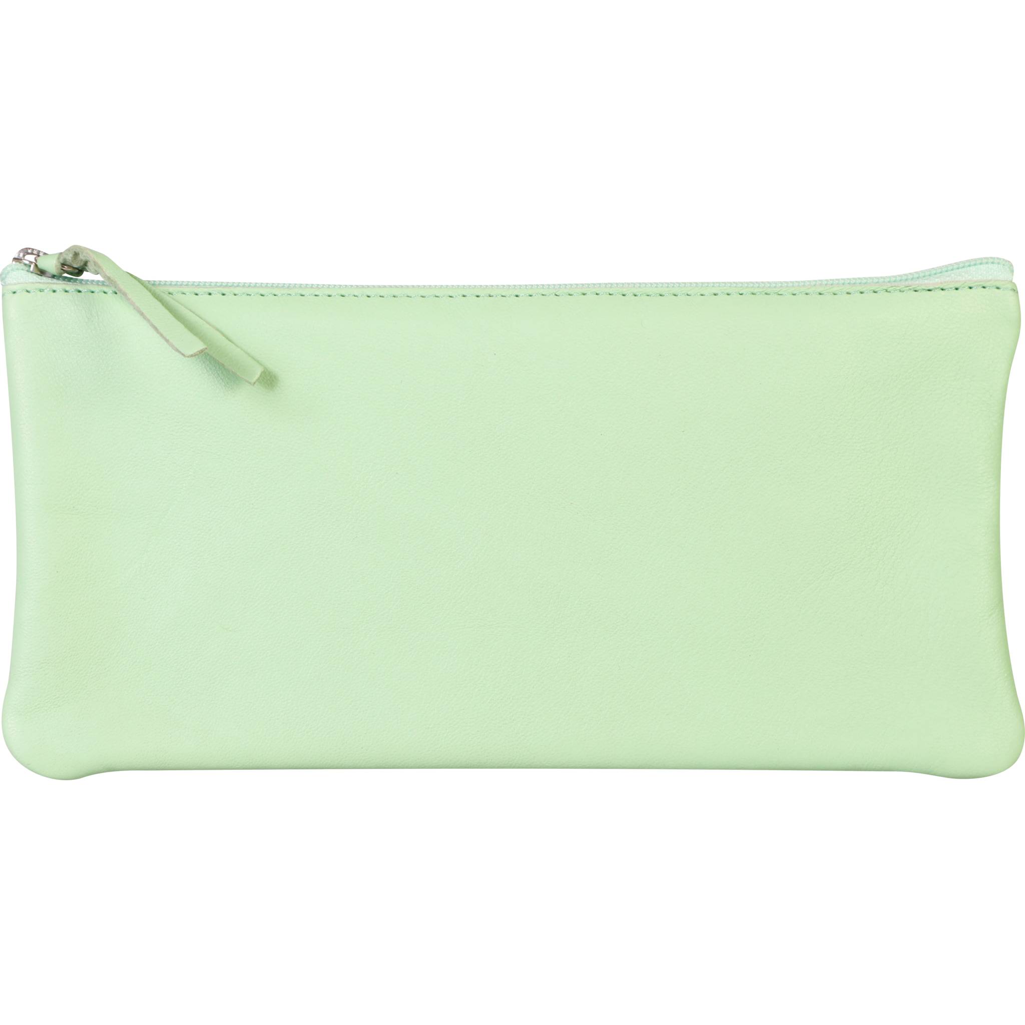 Clairefontaine 4x Flaches Schlampermäppchen Leder 22x11cm pistaziengrün 410166C