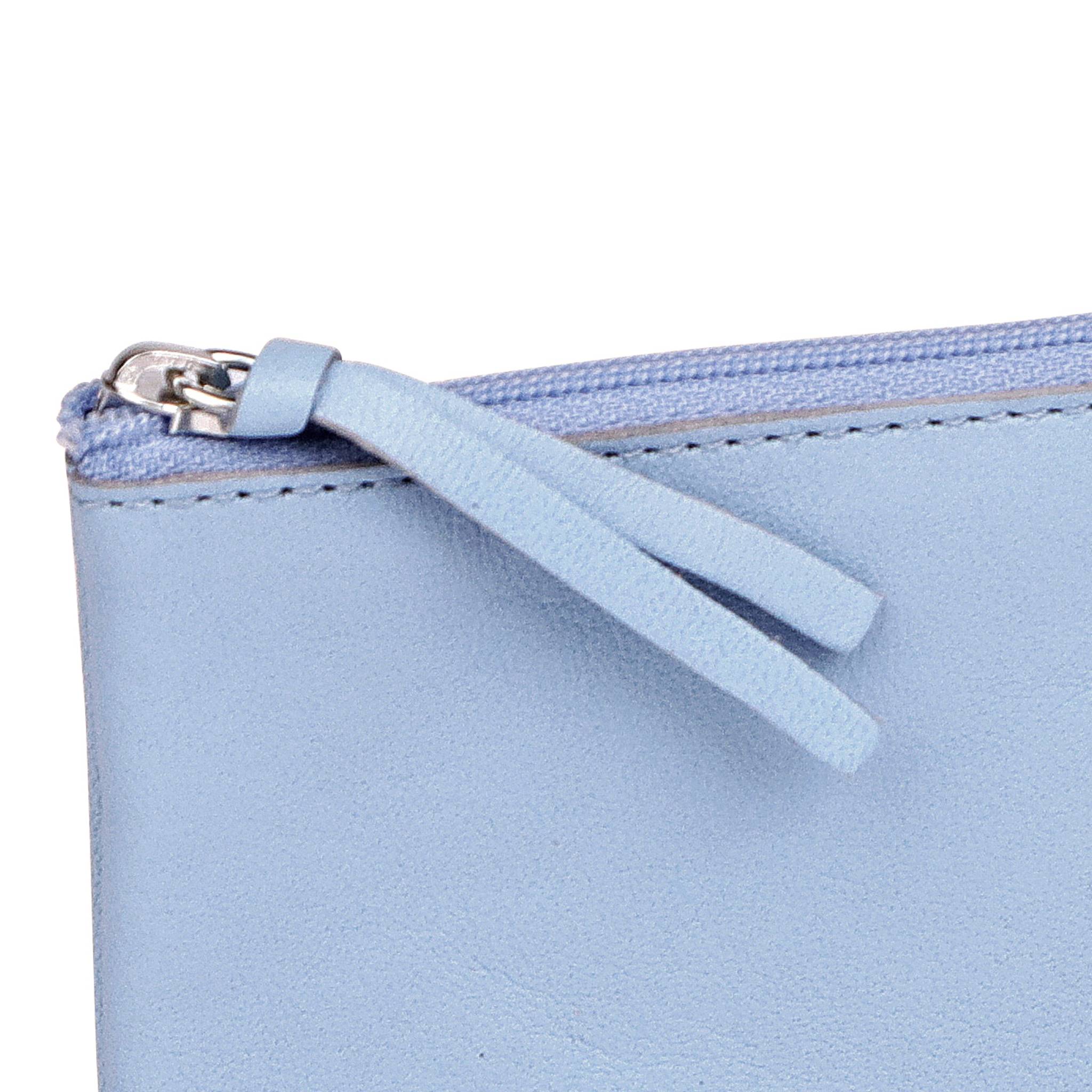 Clairefontaine 4x Flaches Schlampermäppchen Leder 22x11cm himmelblau 410165C