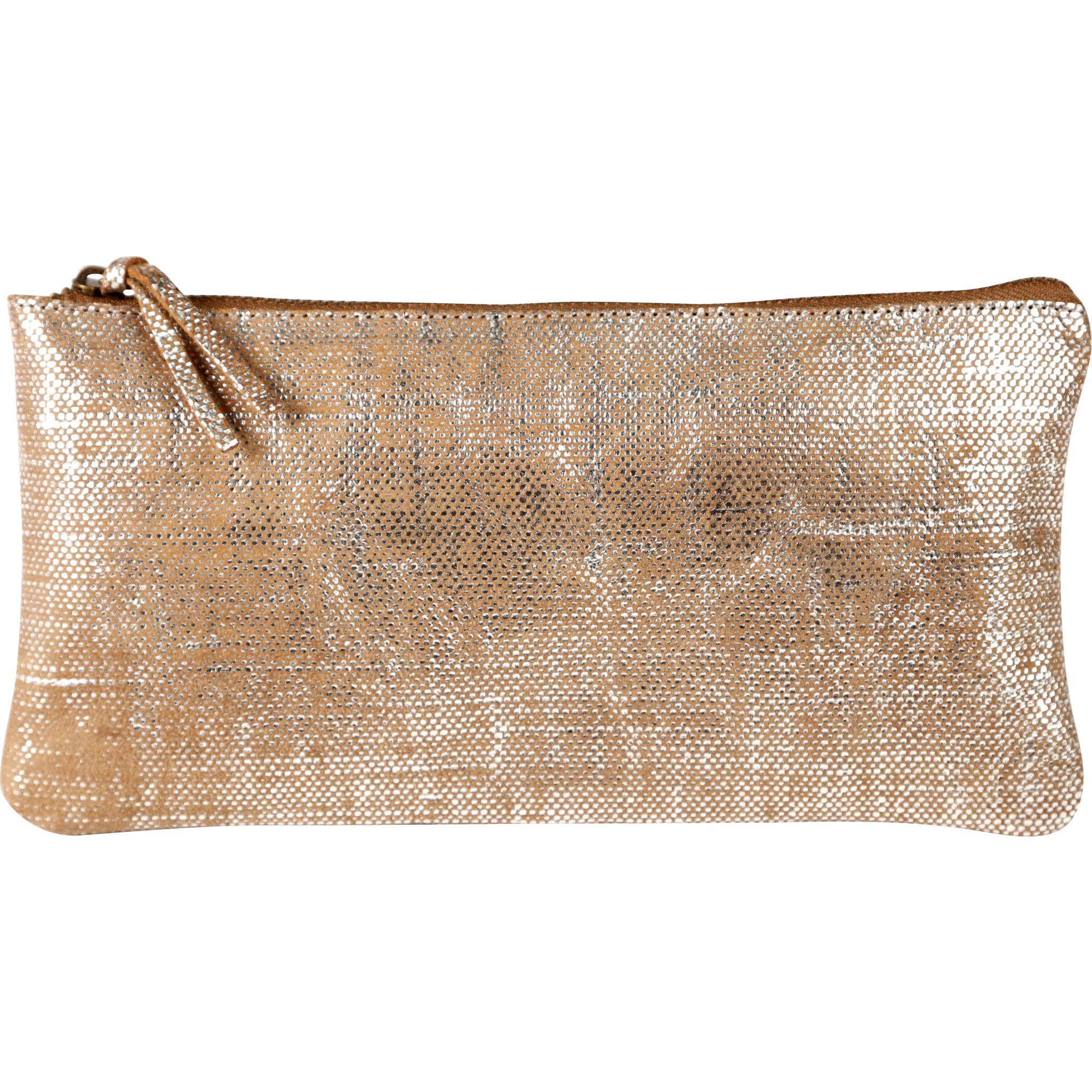 Clairefontaine 4x KLEO-PATHRA Schlampermäppchen Leder flach silber 410038C