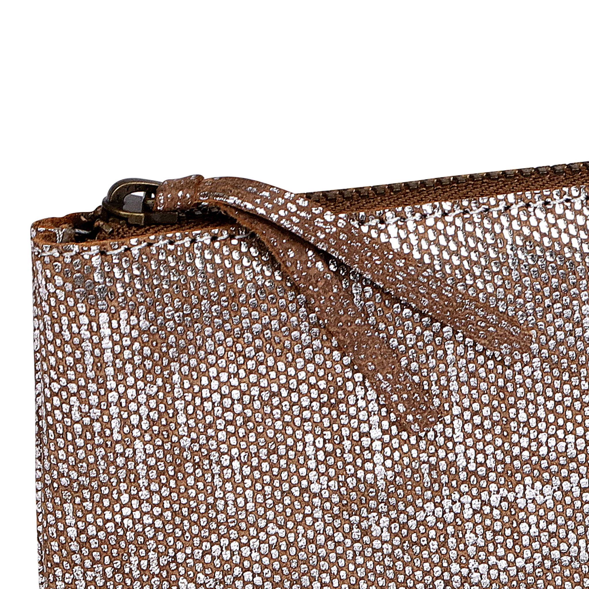 Clairefontaine 4x KLEO-PATHRA Schlampermäppchen Leder flach silber 410038C