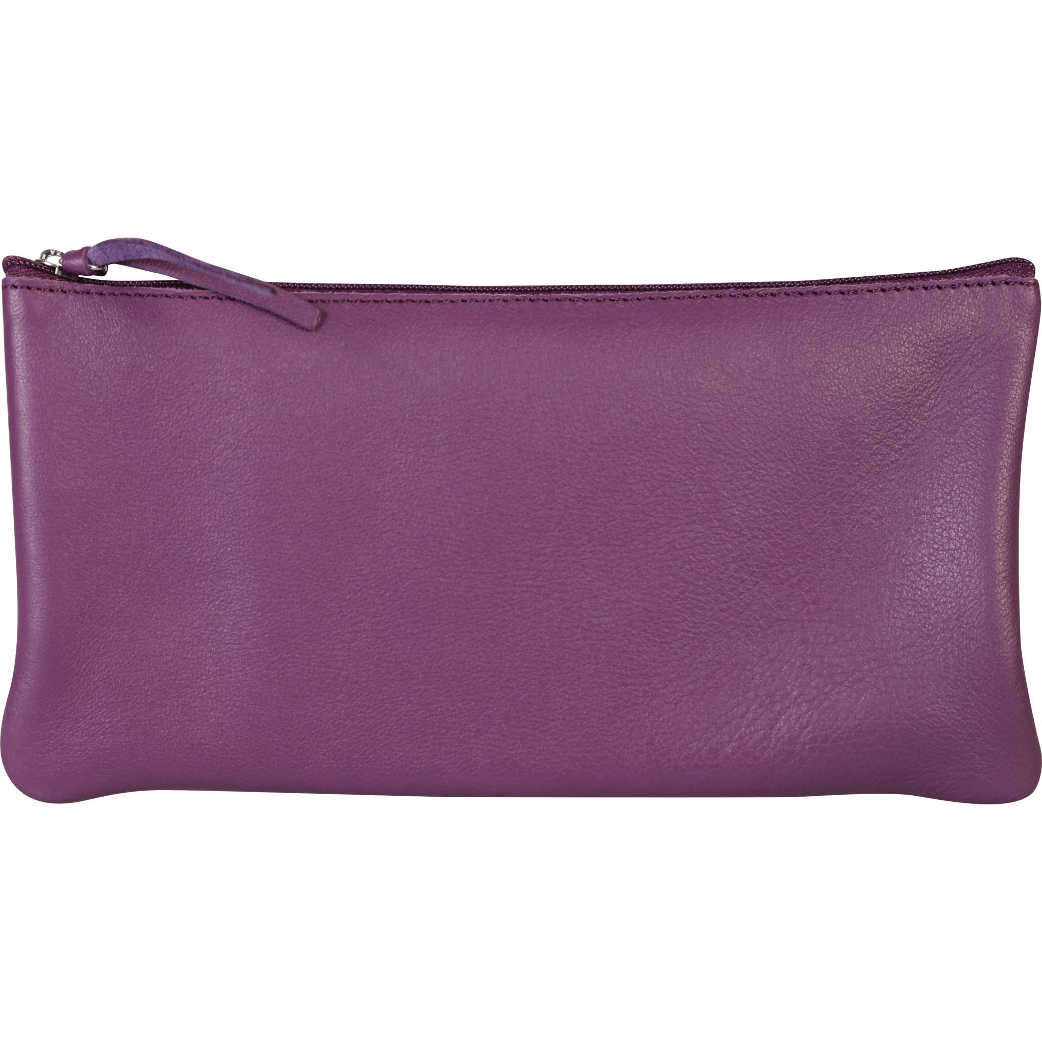 Clairefontaine 4x Flaches Schlampermäppchen Leder 22x11cm violett 410169C