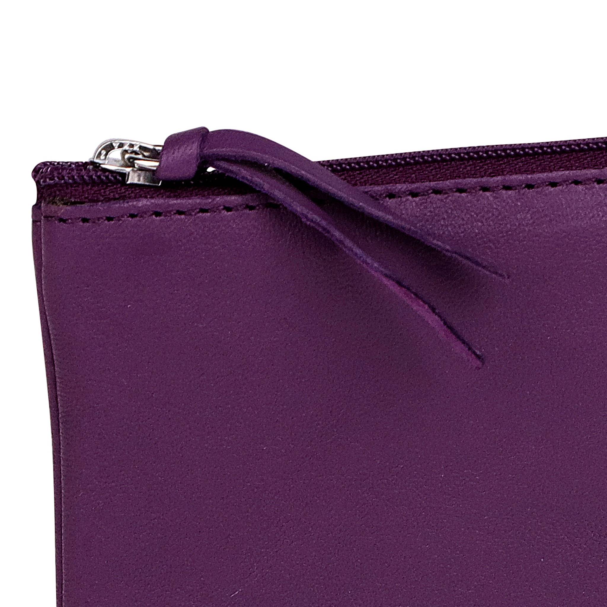 Clairefontaine 4x Flaches Schlampermäppchen Leder 22x11cm violett 410169C
