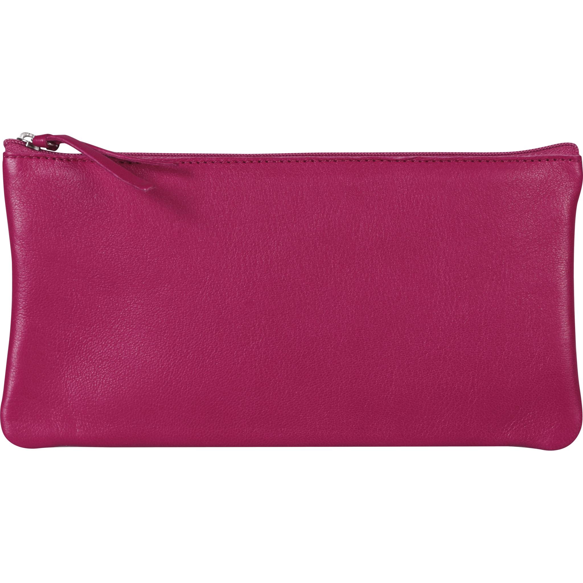 Clairefontaine 4x Flaches Schlampermäppchen Leder 22x11cm himbeere 410168C